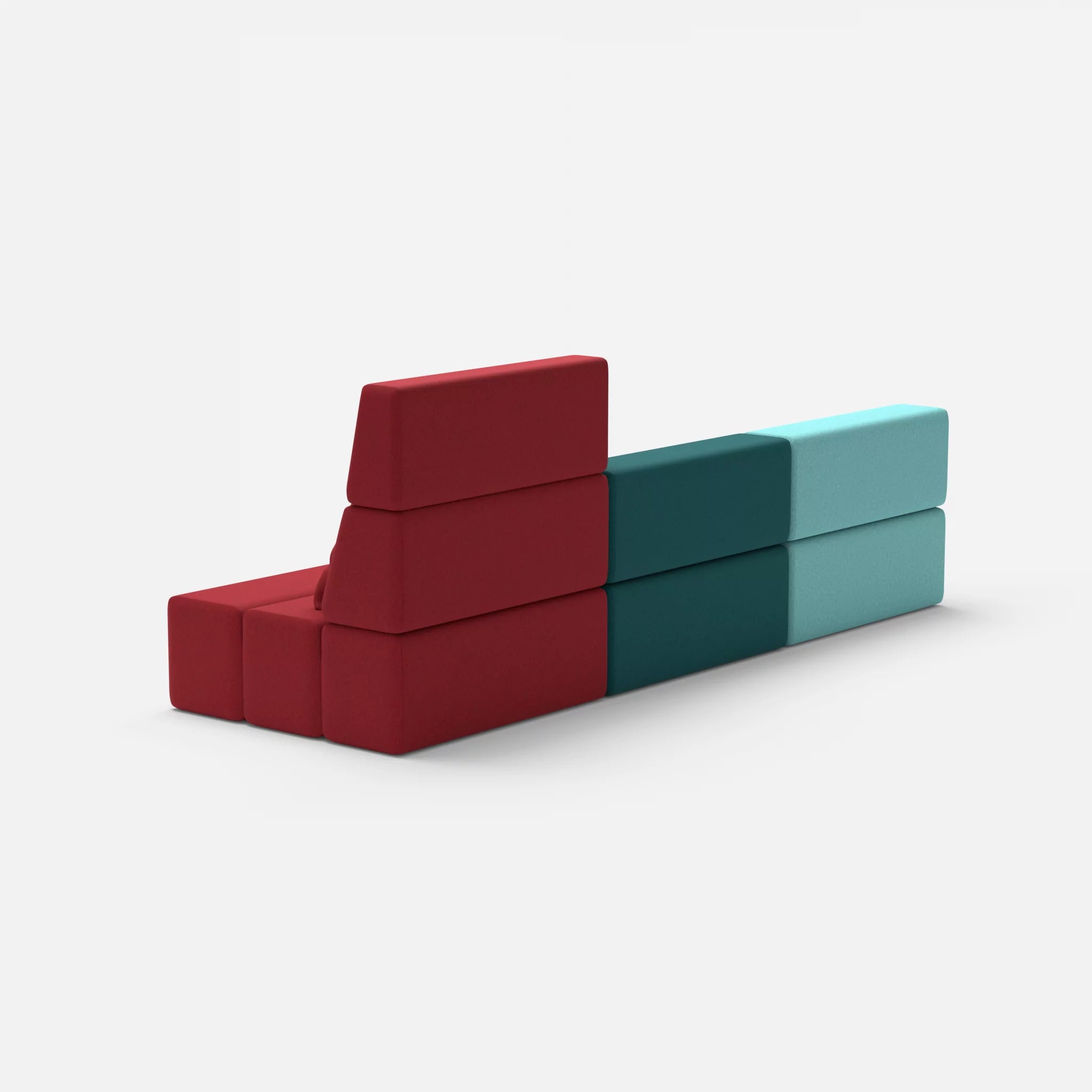L Sofa Bricks 4 dama0030-dama0018 in Türkis und Türkis von hinten