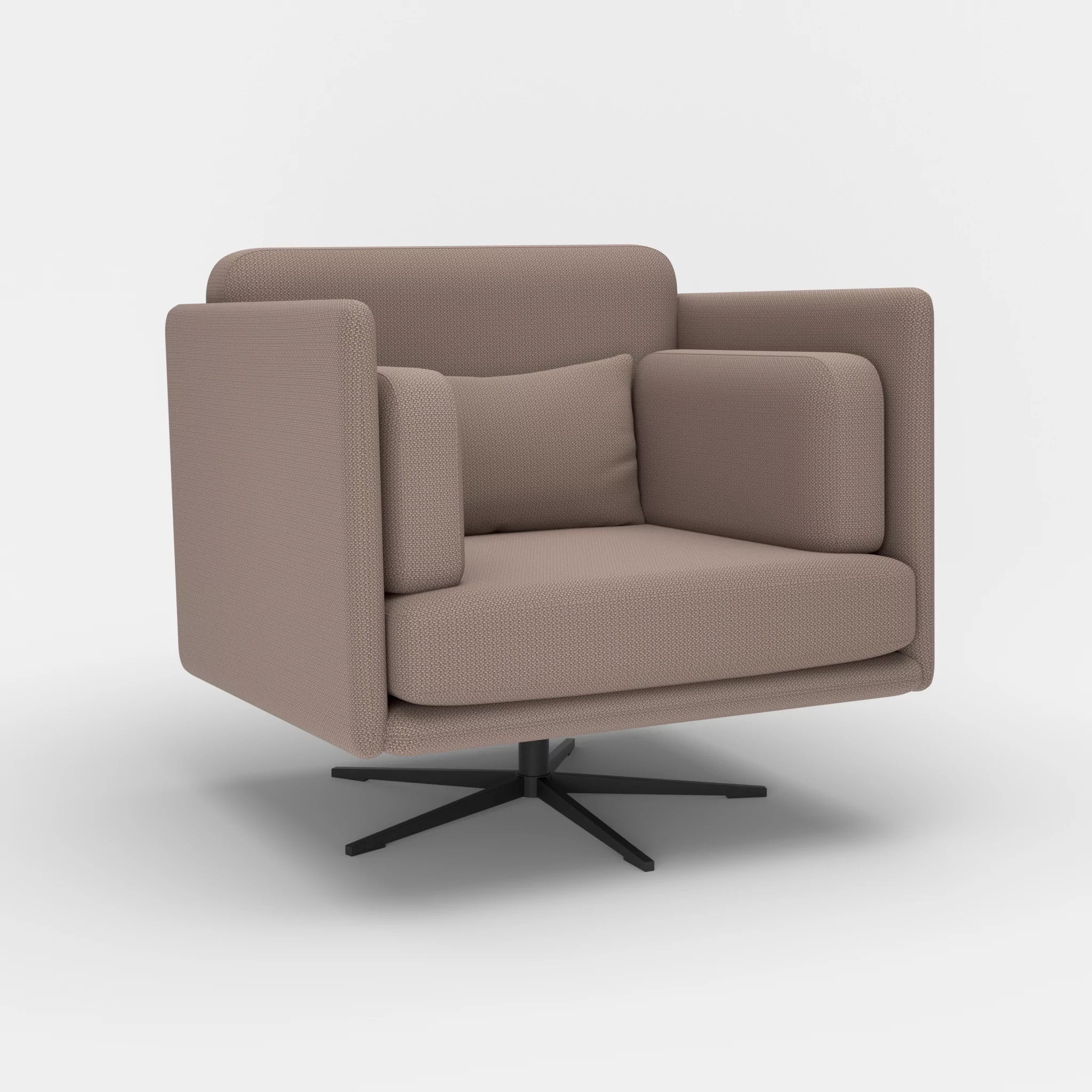 Loungesessel Egon credowalnut-credowalnut in Dunkelgrau und Dunkelgrau von der Seite