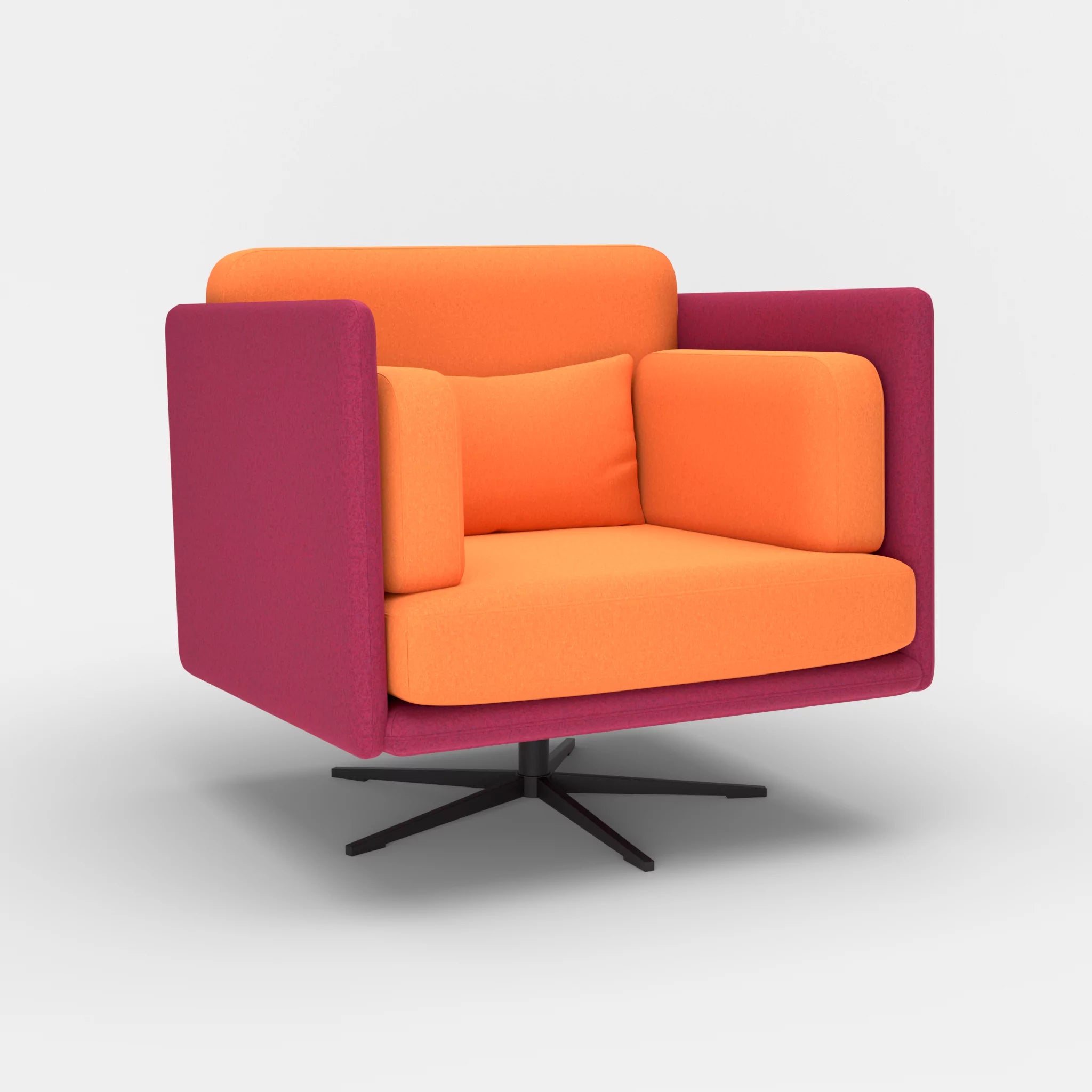 Loungesessel Egon dama0050-dama0070 in Fuchsia und Orange von der Seite