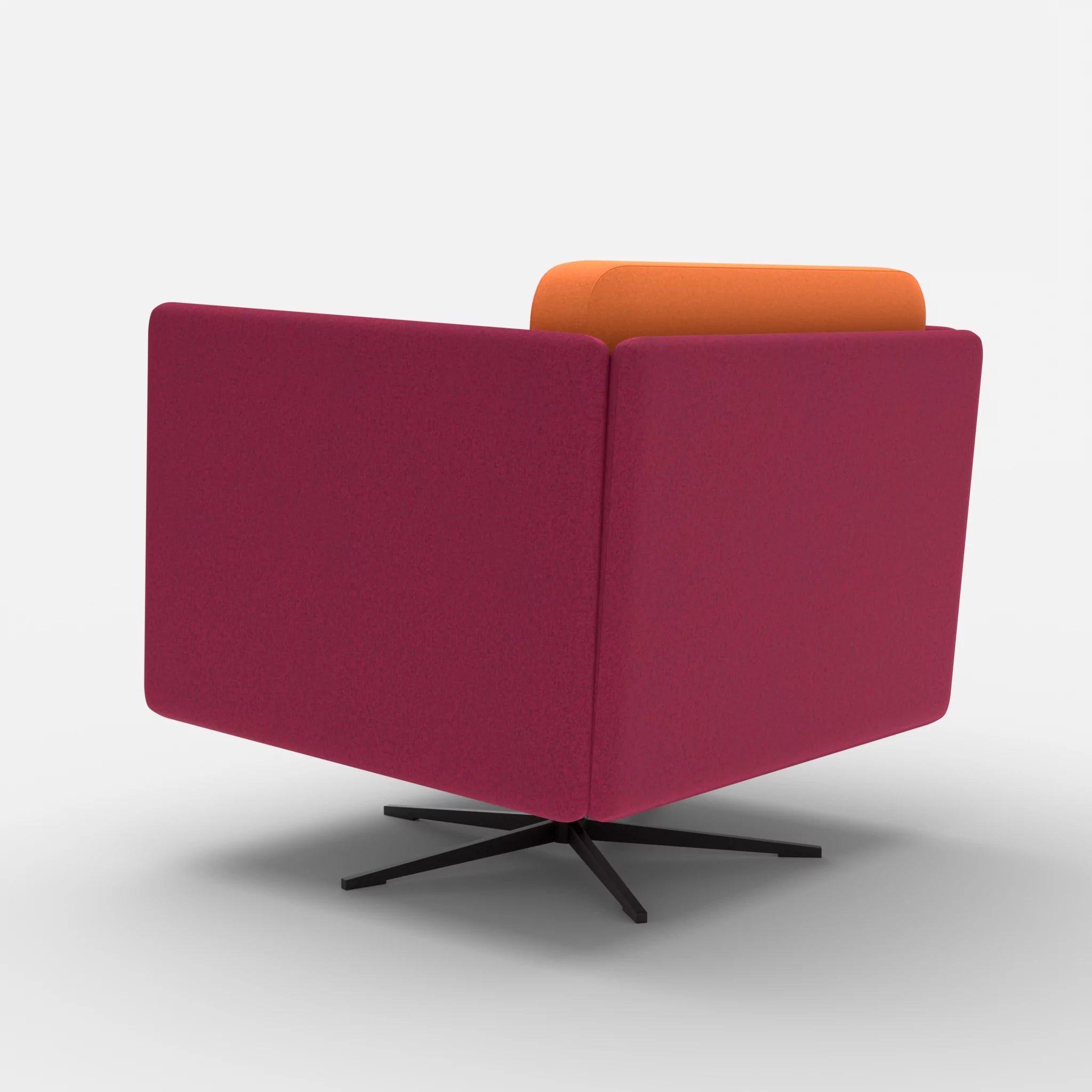 Loungesessel Egon dama0050-dama0070 in Fuchsia und Orange von hinten