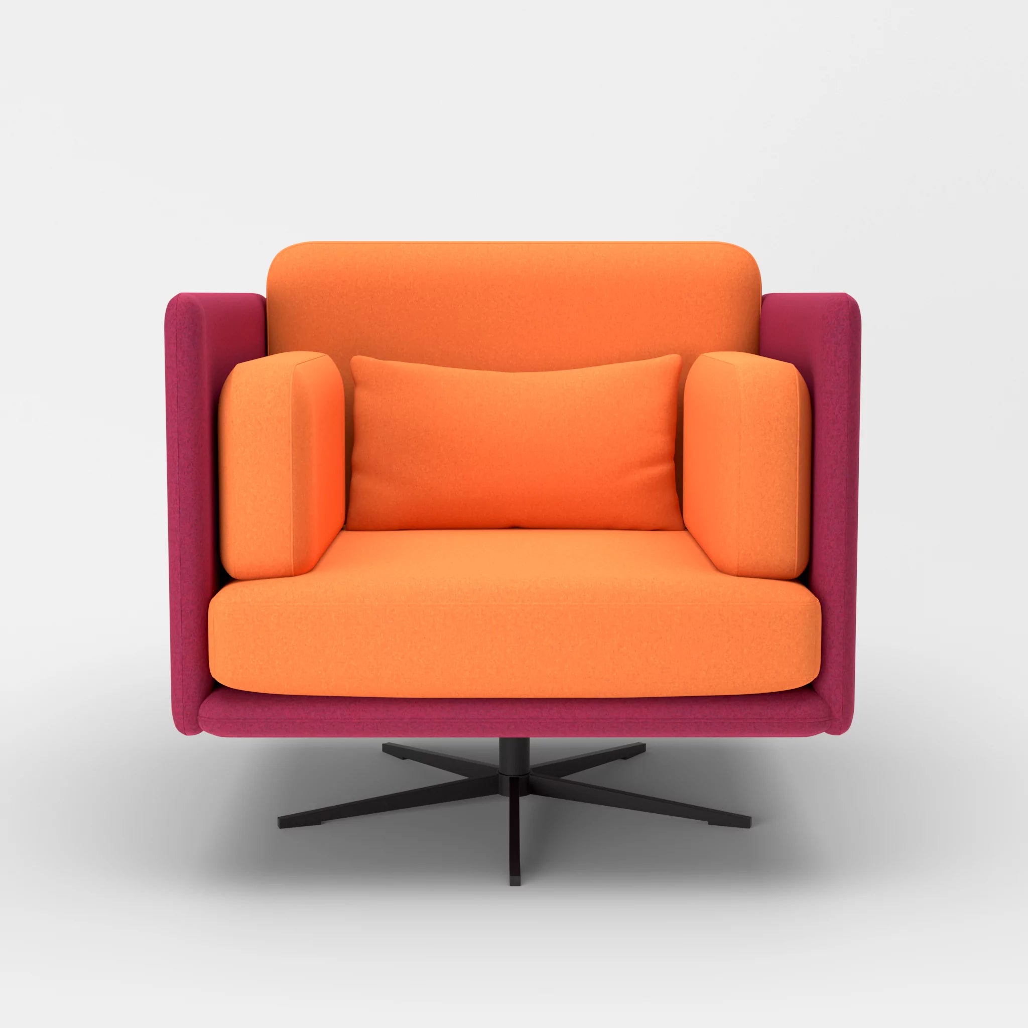 Loungesessel Egon dama0050-dama0070 in Fuchsia und Orange von vorne