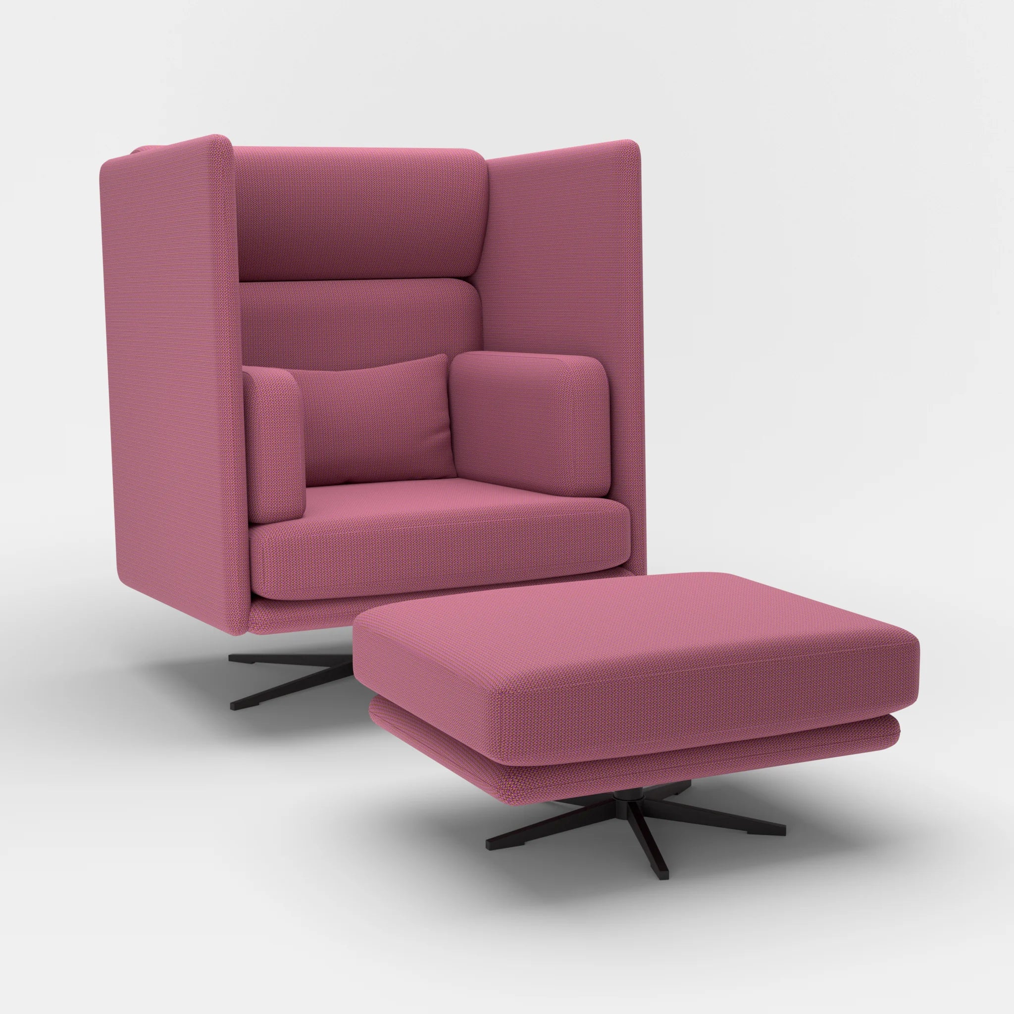 Loungesessel Egon Hohe Version mit Pouf credobreva-credobreva in Violett und Violett von der Seite
