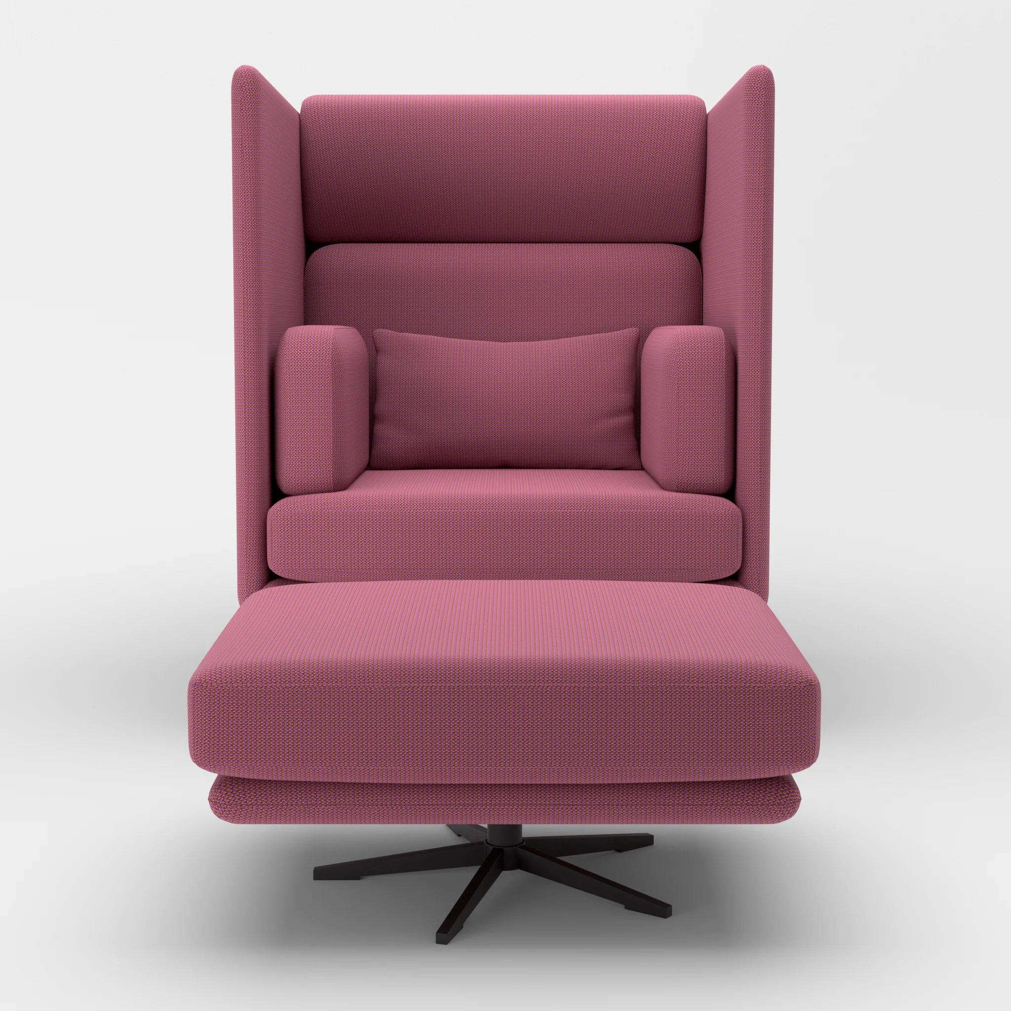 Loungesessel Egon Hohe Version mit Pouf credobreva-credobreva in Violett und Violett von vorne