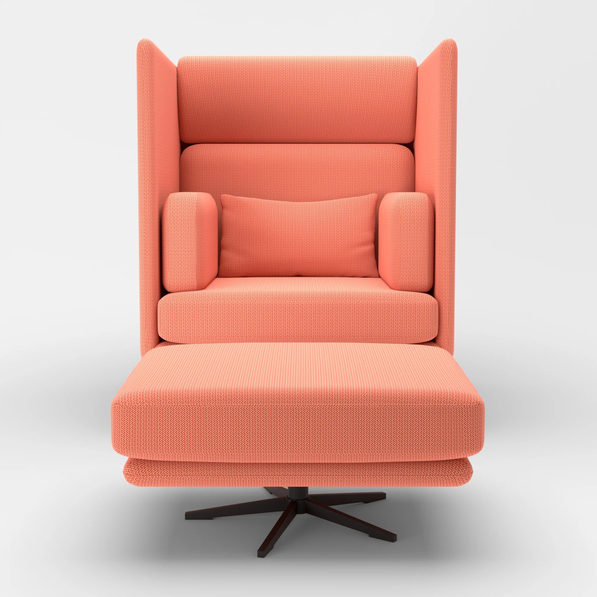 Loungesessel Egon Hohe Version mit Pouf credograpefruit-credograpefruit in Coral und Coral von vorne