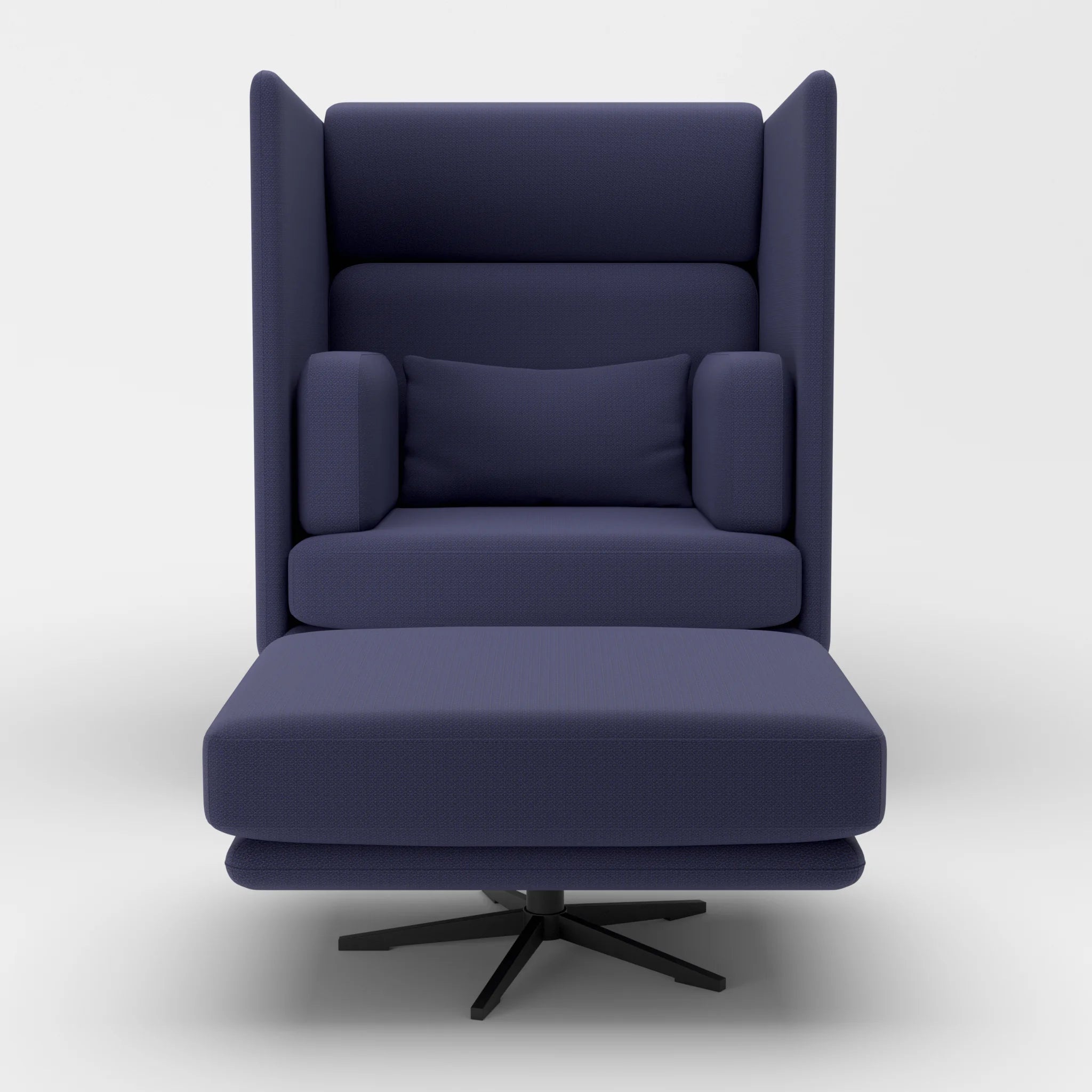 Loungesessel Egon Hohe Version mit Pouf credonavy-credonavy in Navy und Navy von vorne
