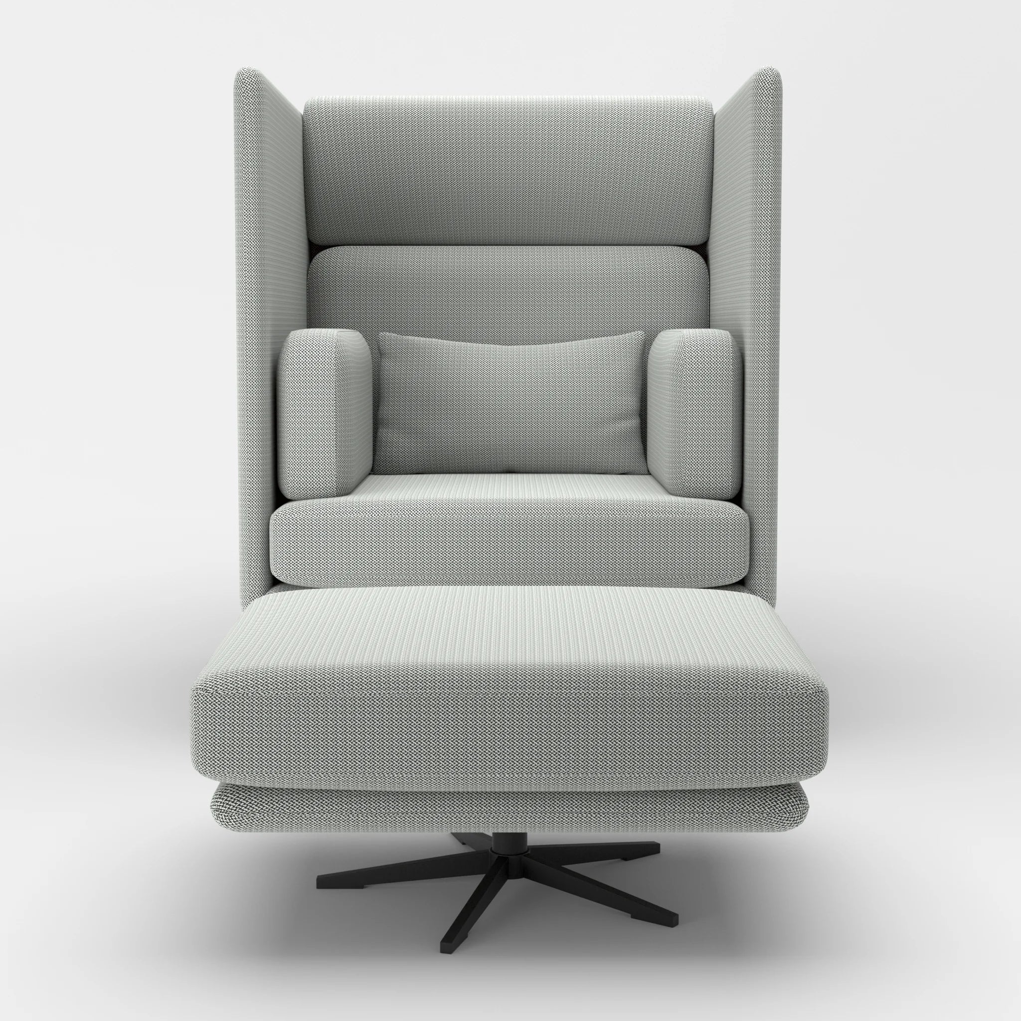 Loungesessel Egon Hohe Version mit Pouf credopepper-credopepper in Dunkelgrau und Dunkelgrau von vorne