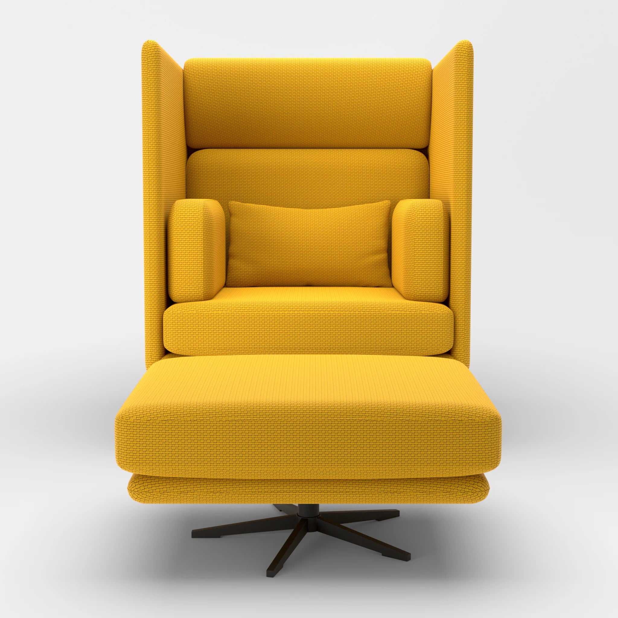 Loungesessel Egon Hohe Version mit Pouf nabucco3019-nabucco3019 in Curry und Curry von vorne