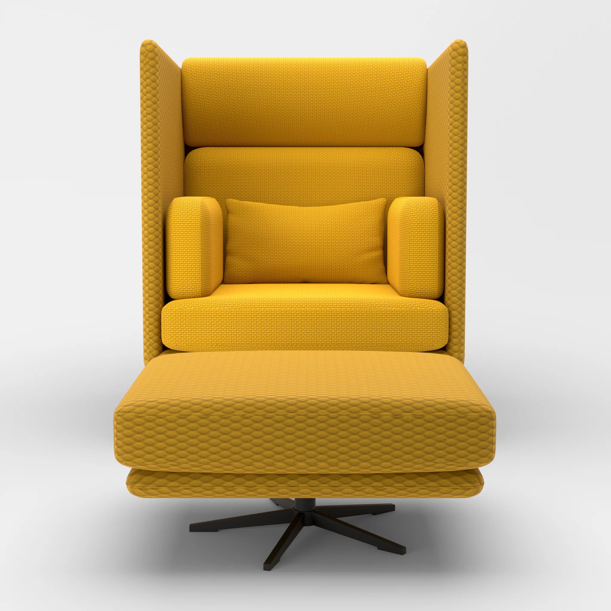 Loungesessel Egon Hohe Version mit Pouf spazio3030-nabucco3019 in Curry und Curry von vorne