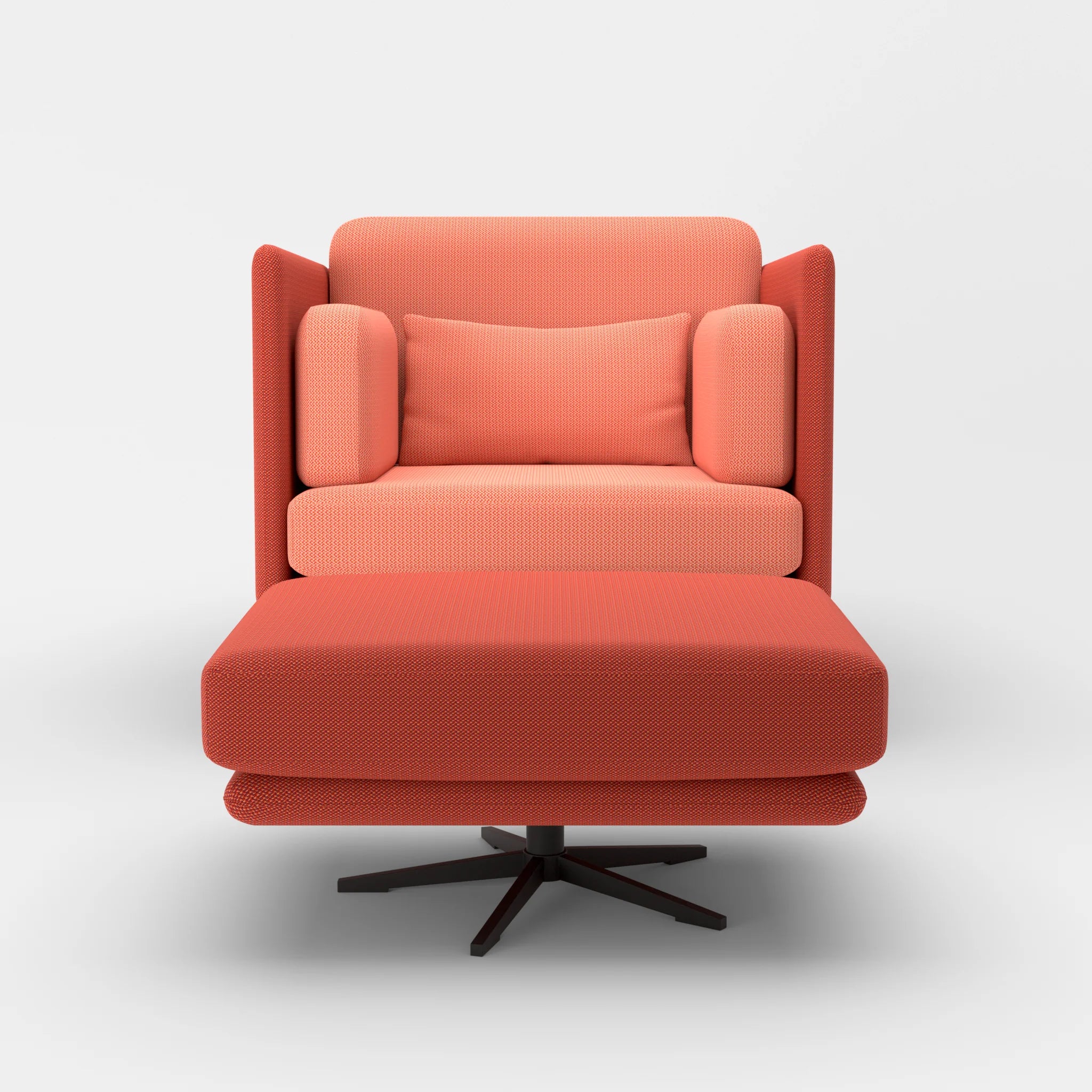 Loungesessel Egon mit Pouf credolampion-credograpefruit in Rot und Coral von vorne