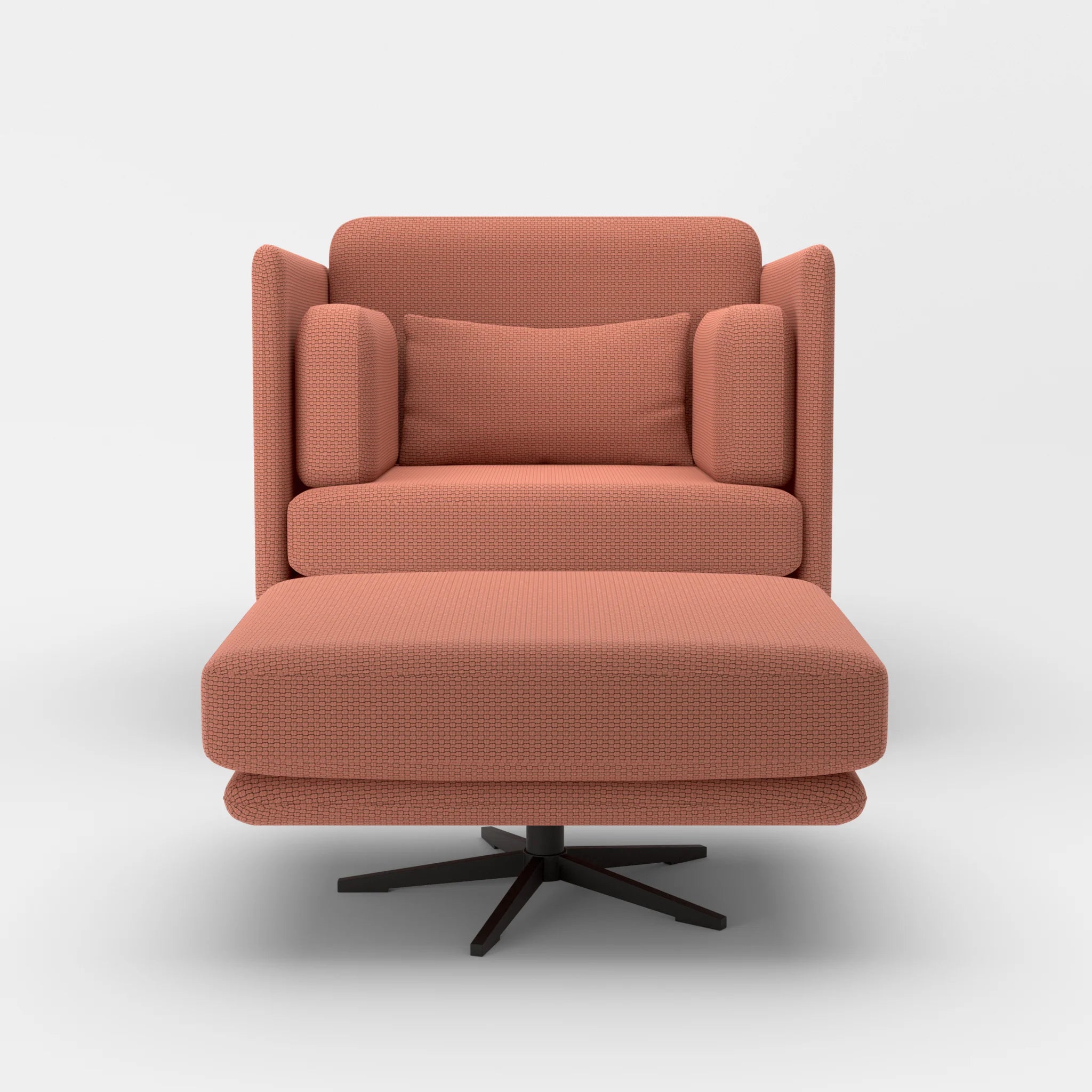 Loungesessel Egon mit Pouf nabucco4037-nabucco4037 in Terracotta und Terracotta von vorne