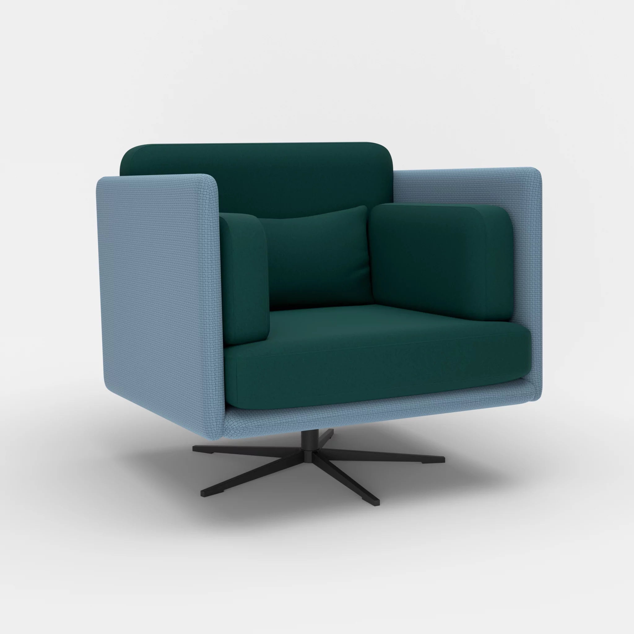 Loungesessel Egon nabucco6043-dama0073 in Blau und Petrol von der Seite