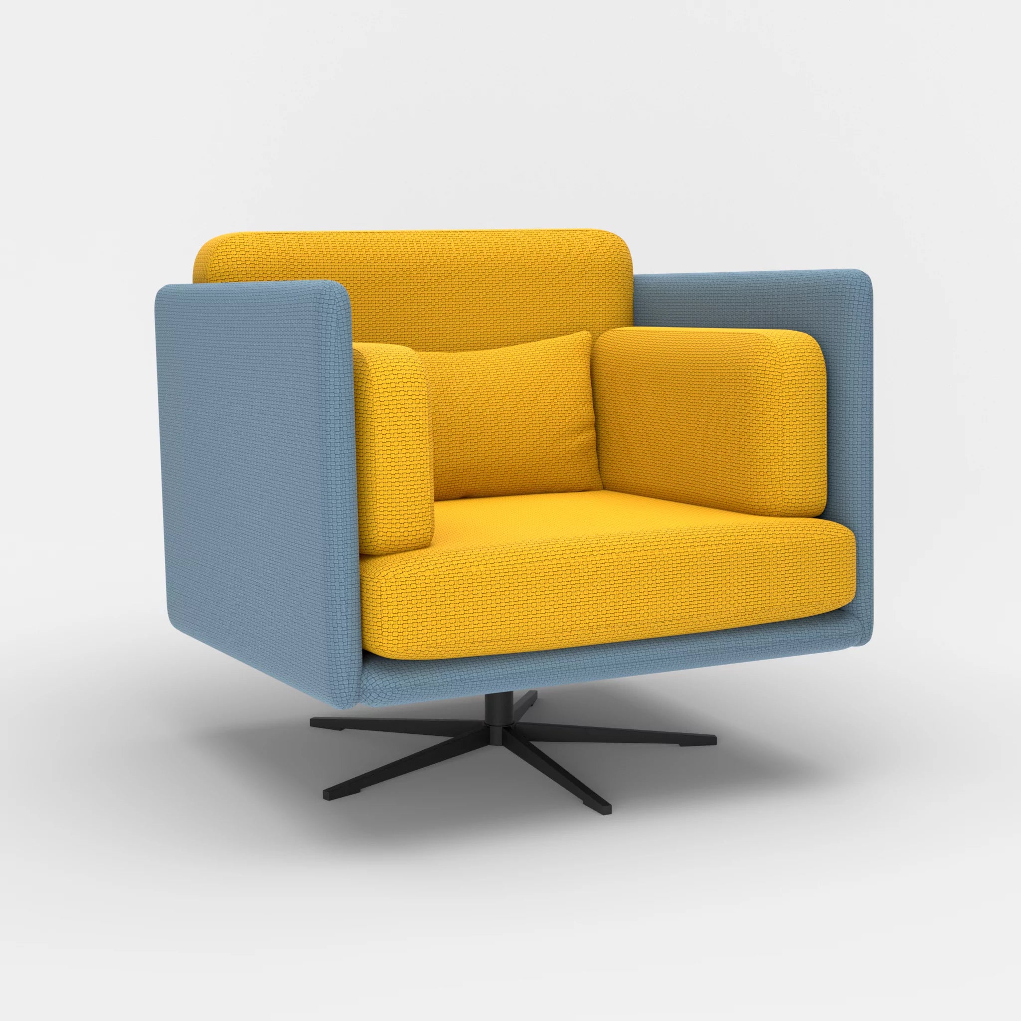 Loungesessel Egon nabucco6043-nabucco3019 in Blau und Curry von der Seite