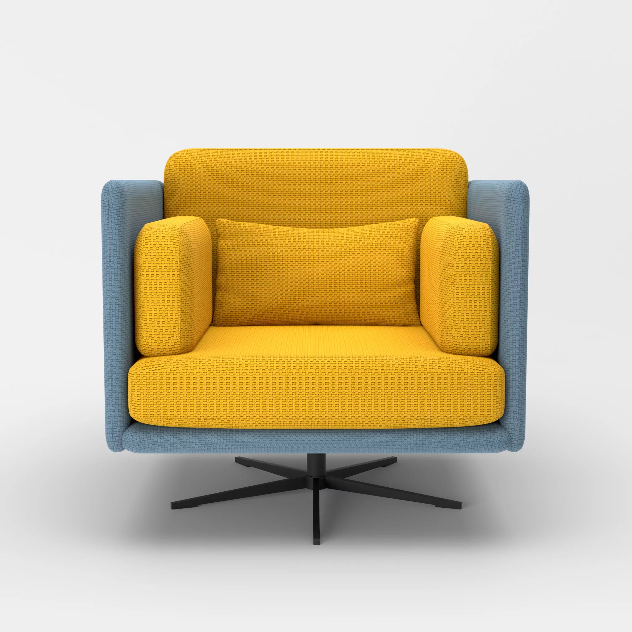 Loungesessel Egon nabucco6043-nabucco3019 in Blau und Curry von vorne