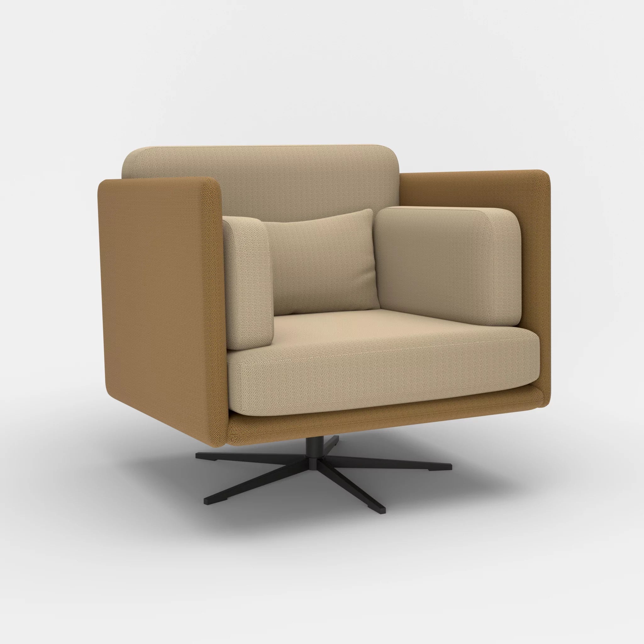 Loungesessel Egon radio2521-radio1510 in Braun und Beige von der Seite