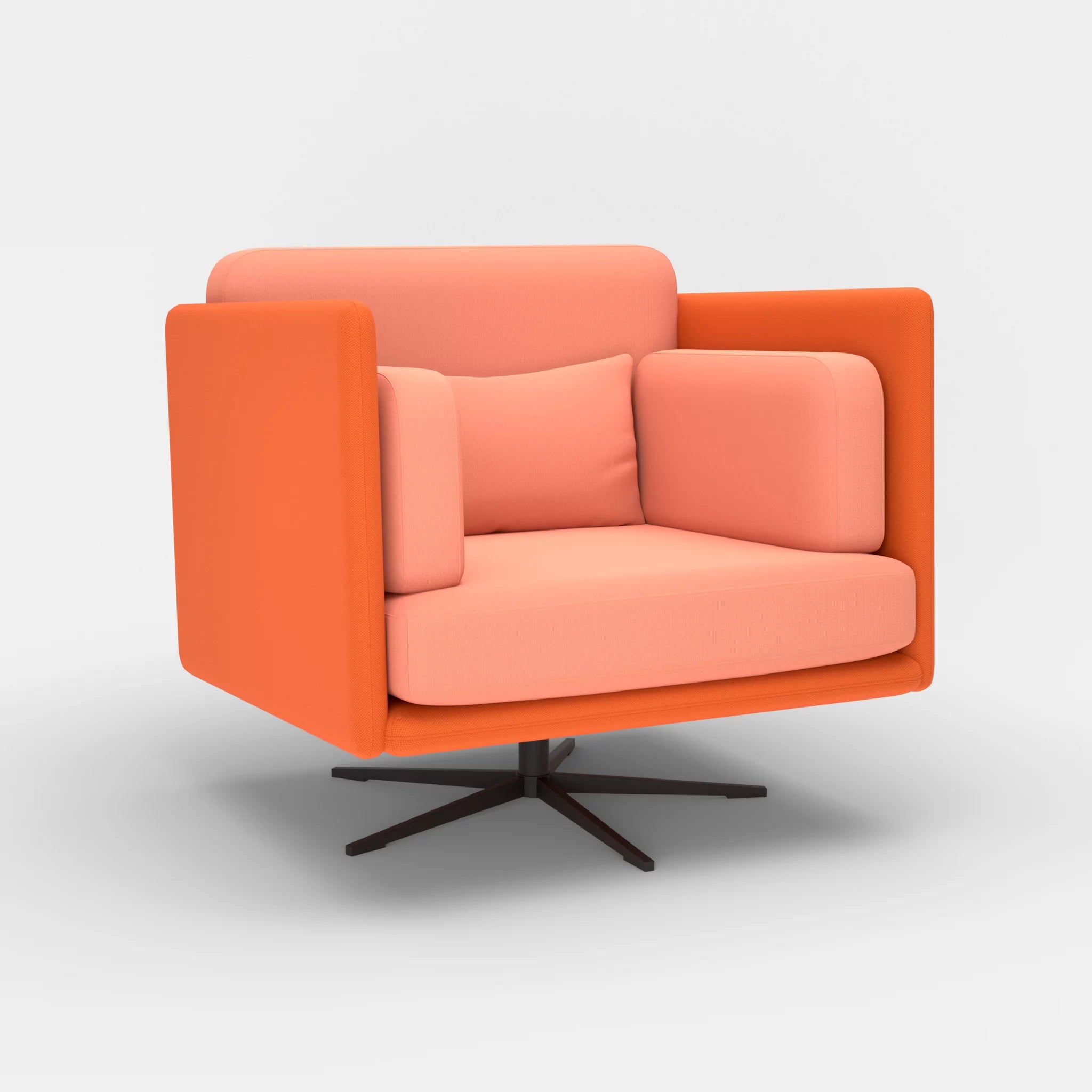 Loungesessel Egon radio3094-radio4046 in Orange und Coral von der Seite