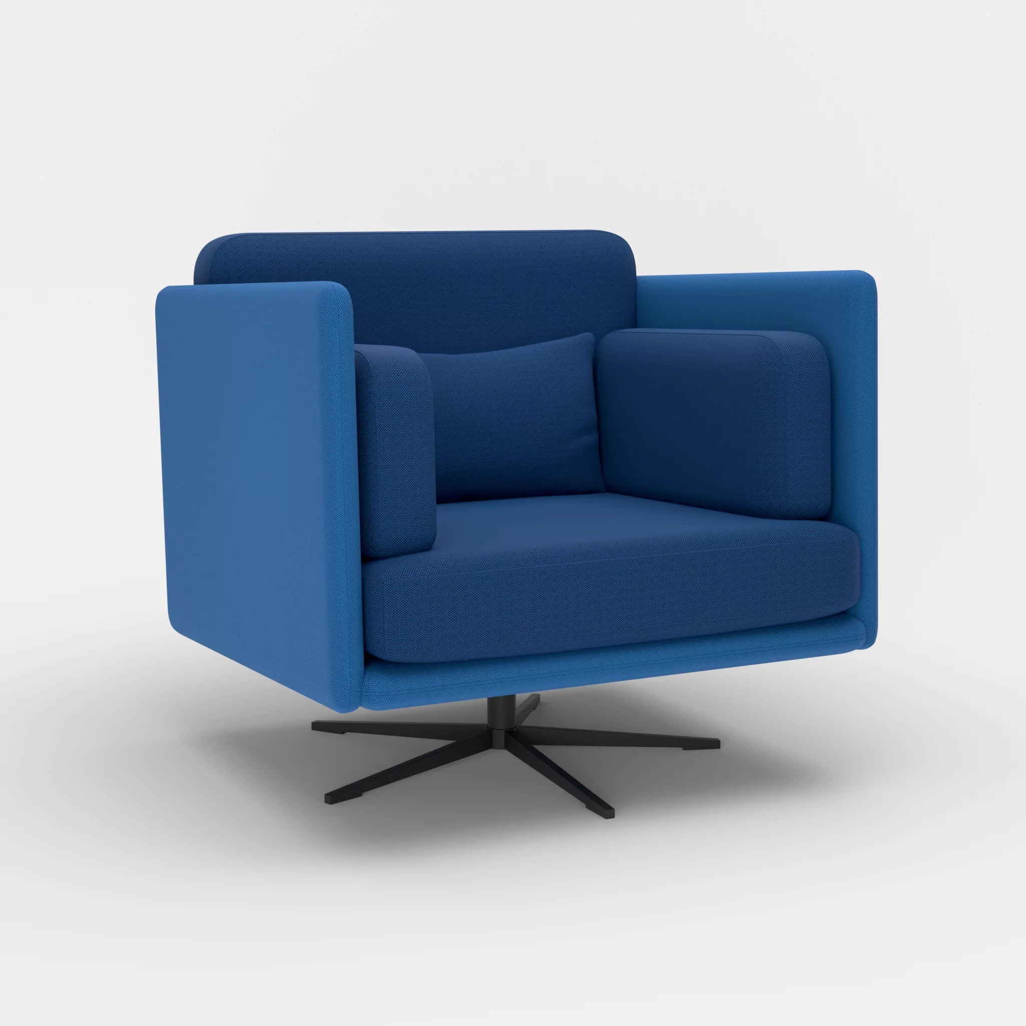Loungesessel Egon radio6075-radio6512 in Blau und Dunkelblau von der Seite