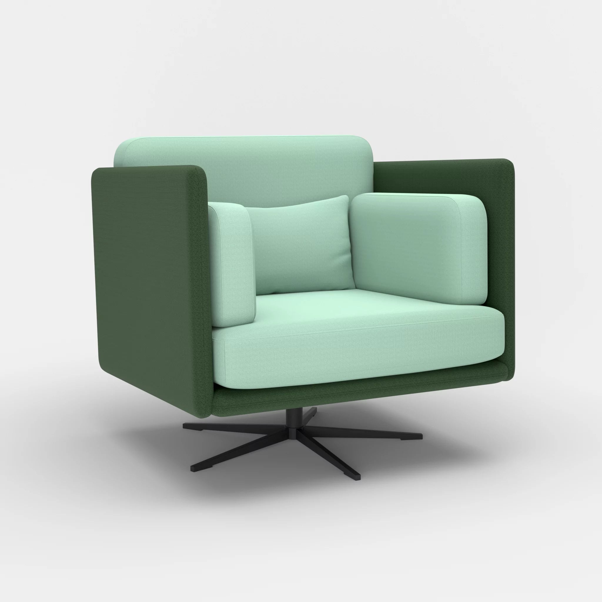 Loungesessel Egon radio7036-radio7045 in Olive und Hellblau von der Seite