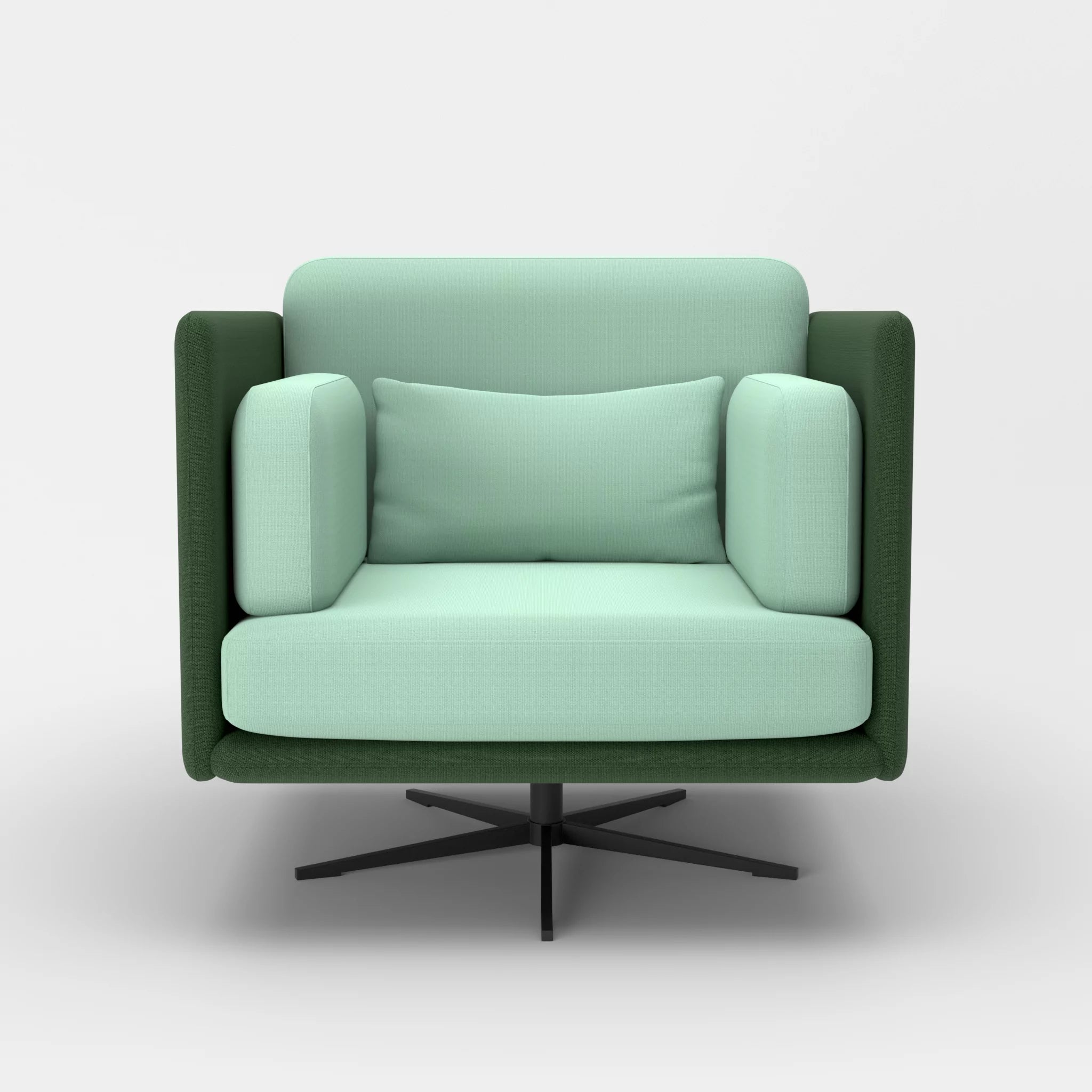 Loungesessel Egon radio7036-radio7045 in Olive und Hellblau von vorne