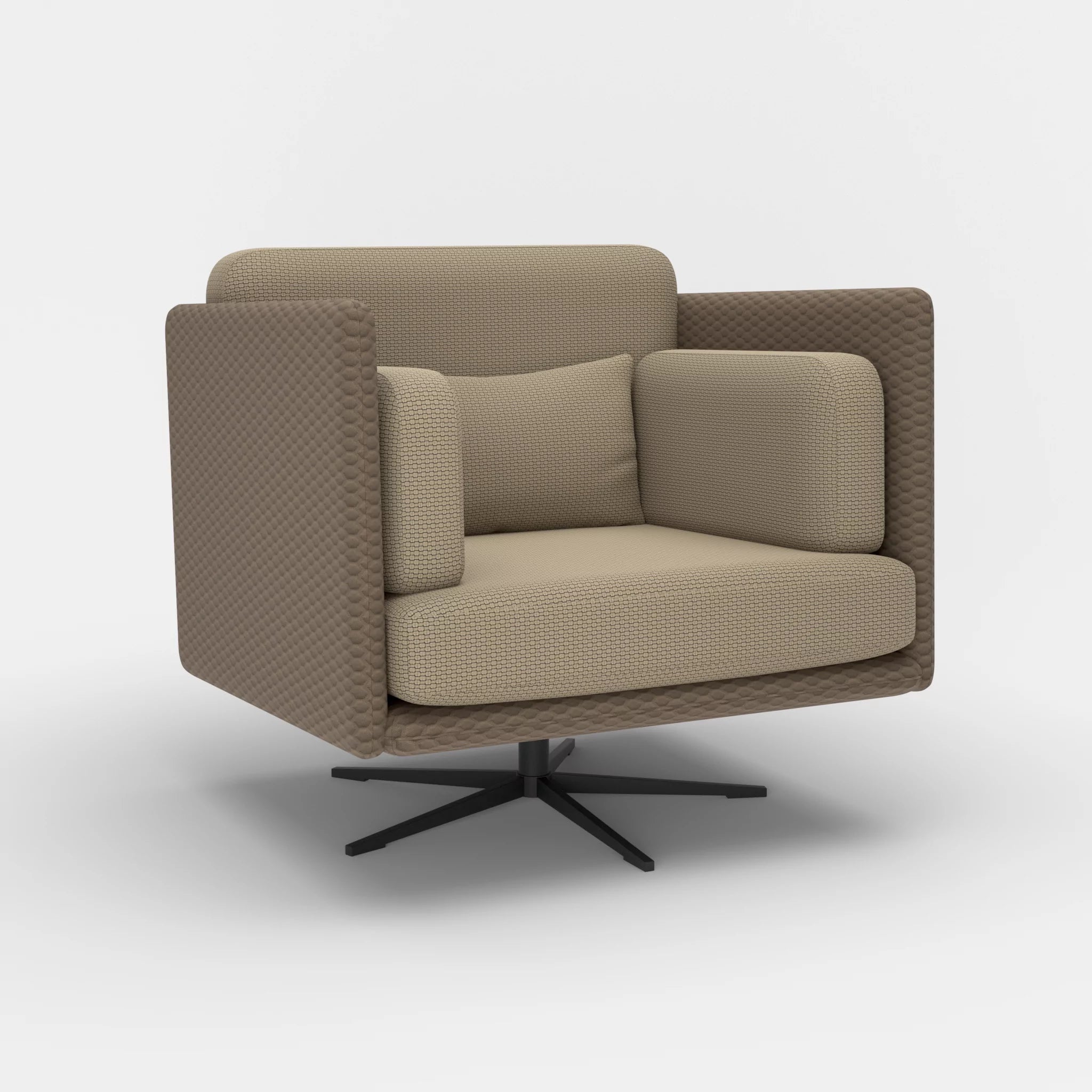 Loungesessel Egon spazio2019-nabucco1006 in Braun und Beige von der Seite