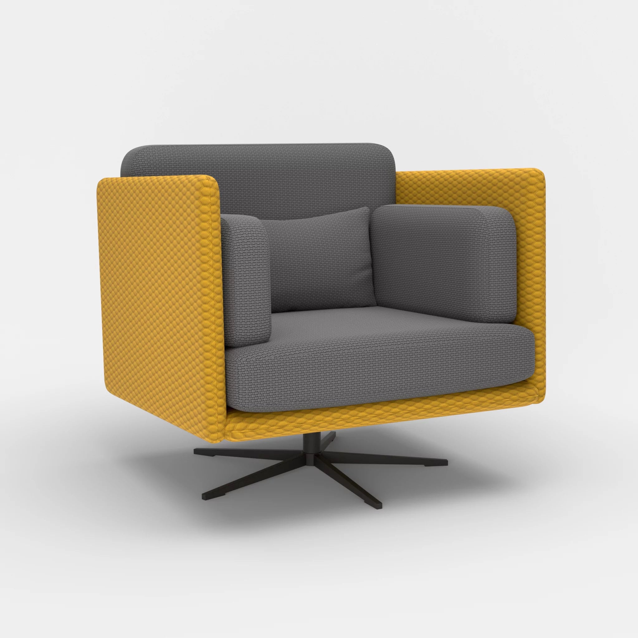 Loungesessel Egon spazio3030-nabucco8009 in Curry und Dunkelgrau von der Seite