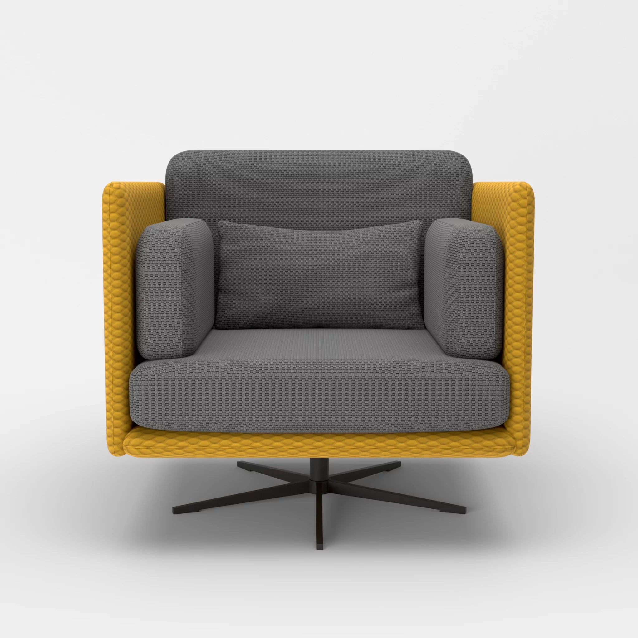 Loungesessel Egon spazio3030-nabucco8009 in Curry und Dunkelgrau von vorne