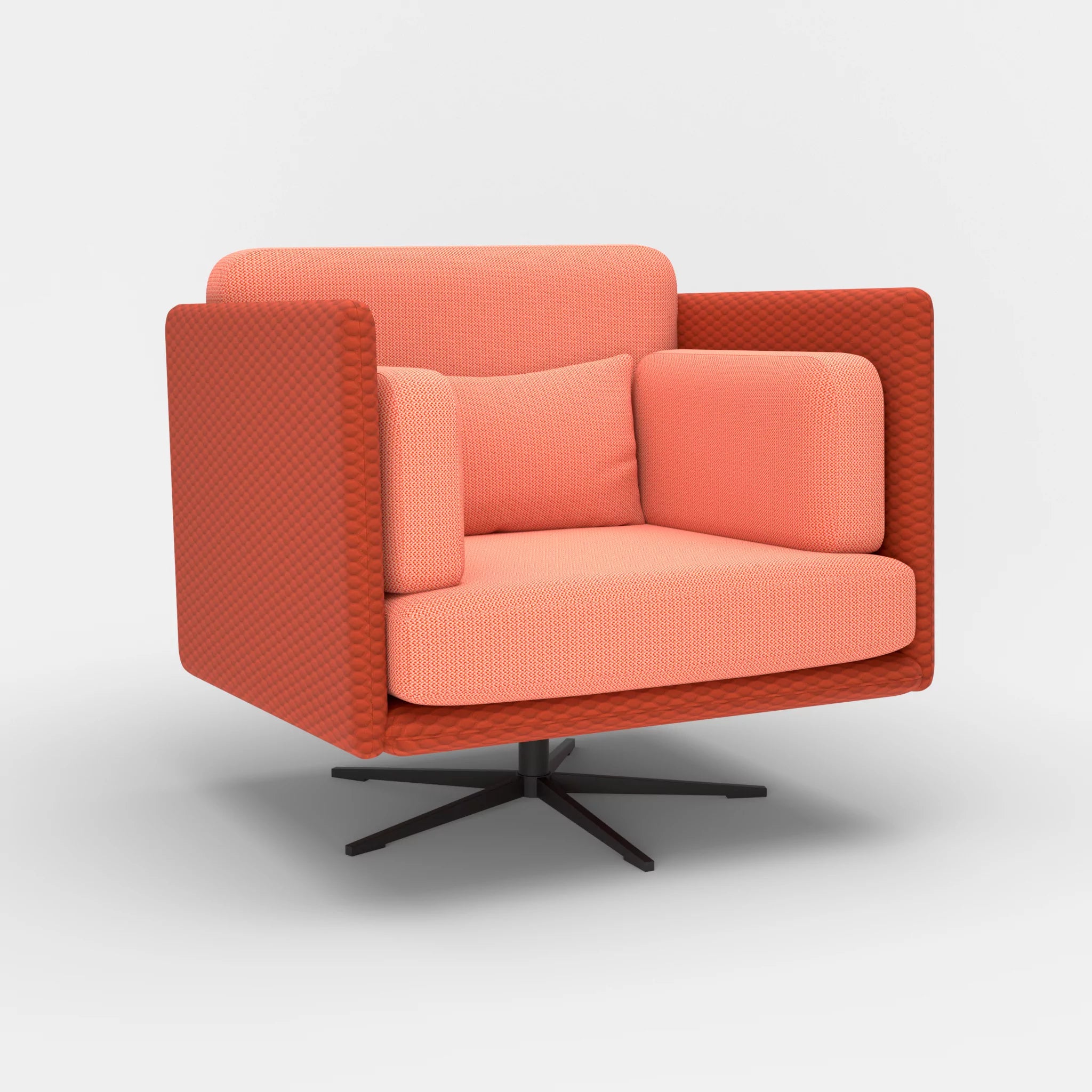 Loungesessel Egon spazio4066-credograpefruit in Orange und Coral von der Seite