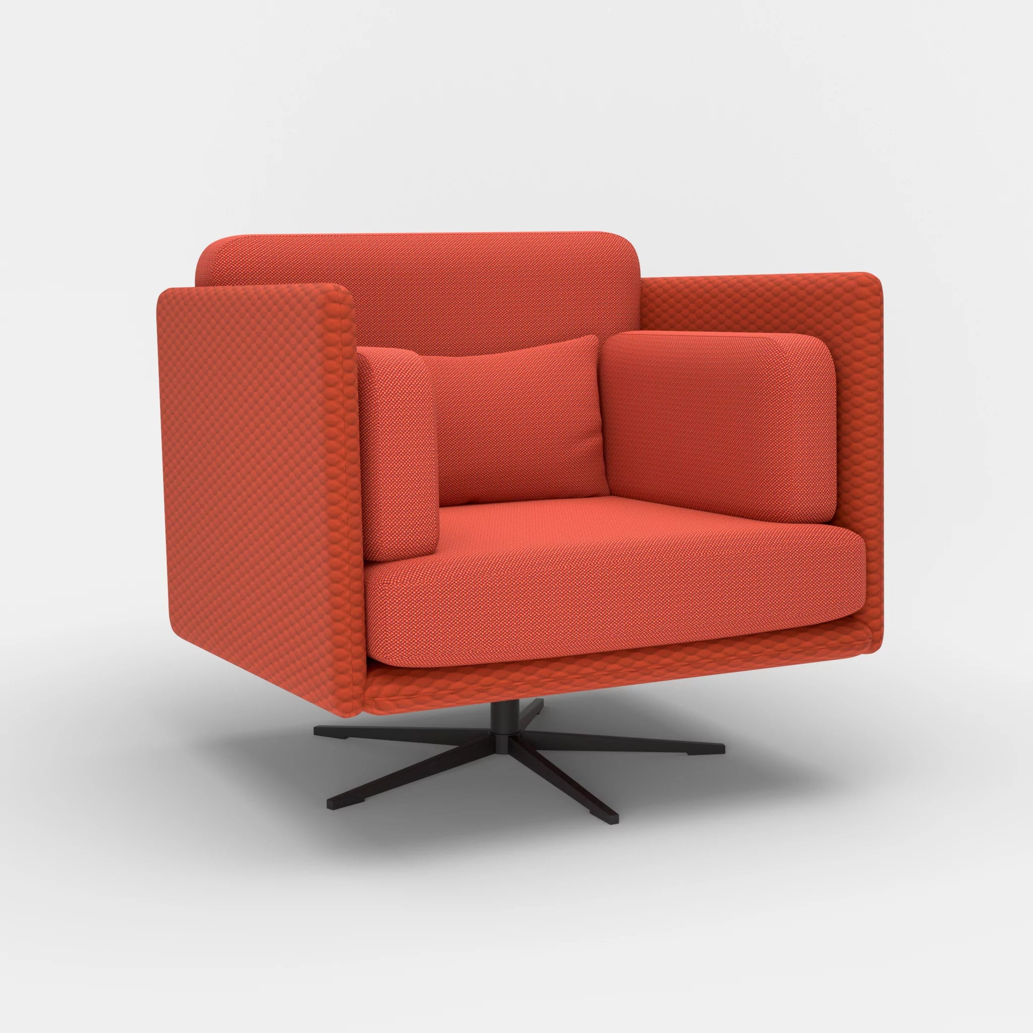 Loungesessel Egon spazio4066-credolampion in Orange und Rot von der Seite