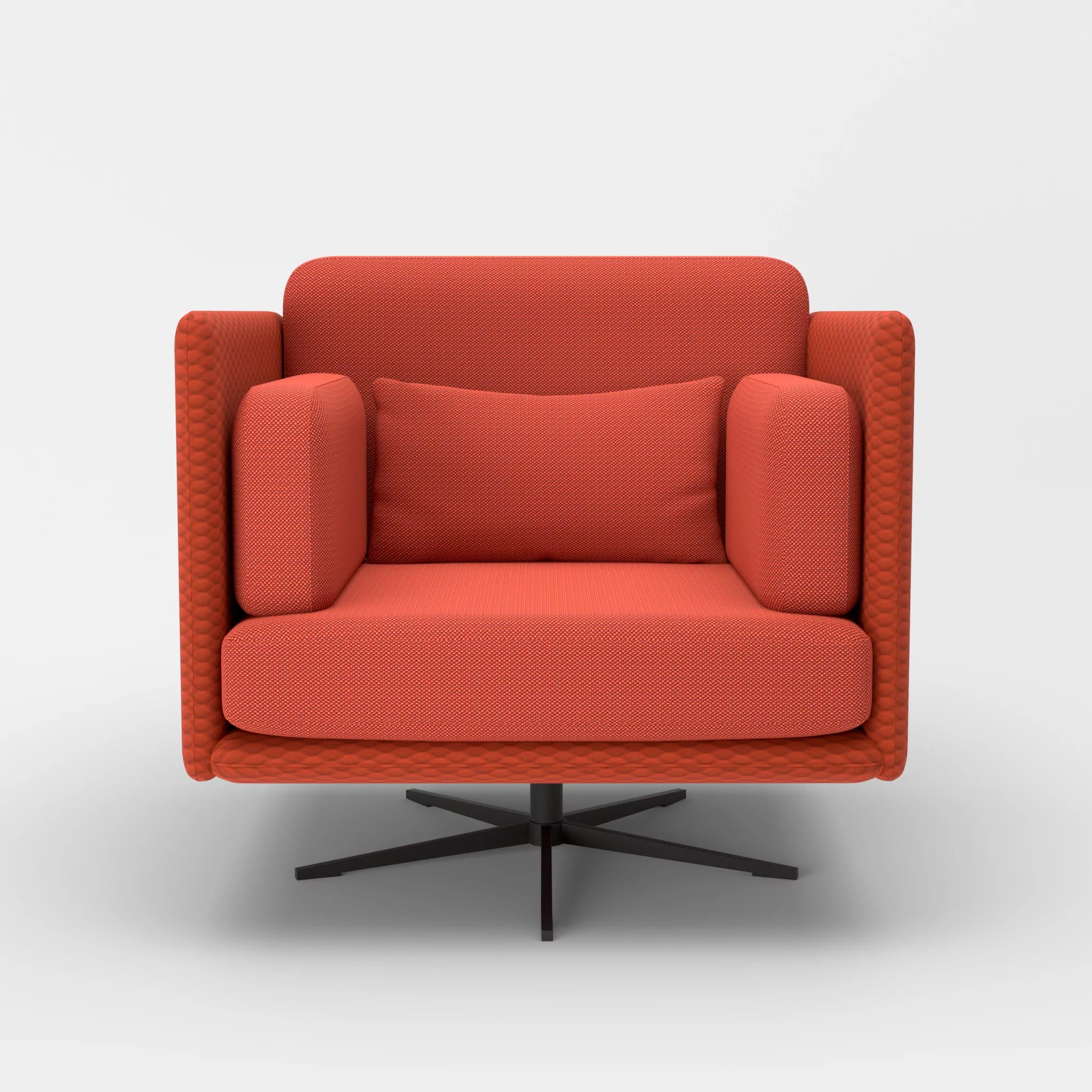 Loungesessel Egon spazio4066-credolampion in Orange und Rot von vorne