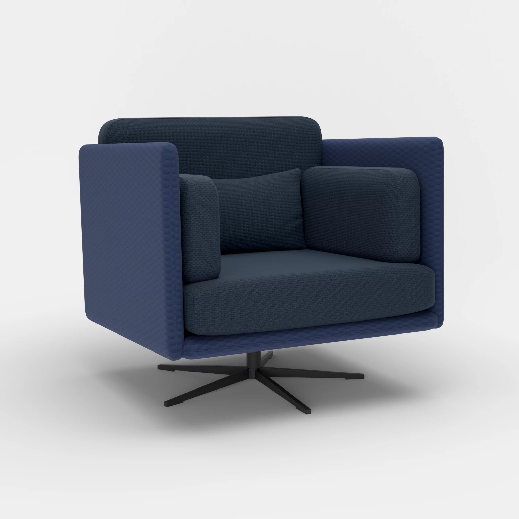 Loungesessel Egon spazio6017-nabucco6098 in Dunkelblau und Dunkelblau von der Seite