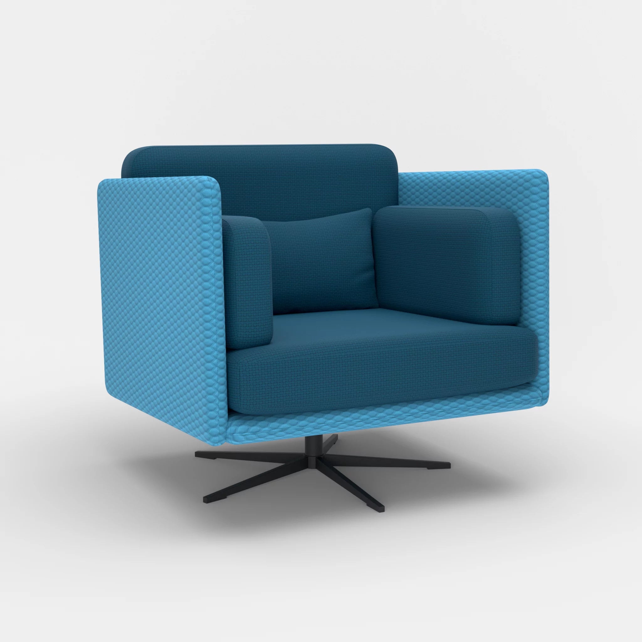 Loungesessel Egon spazio6091-nabucco6075 in Türkis und Blau von der Seite