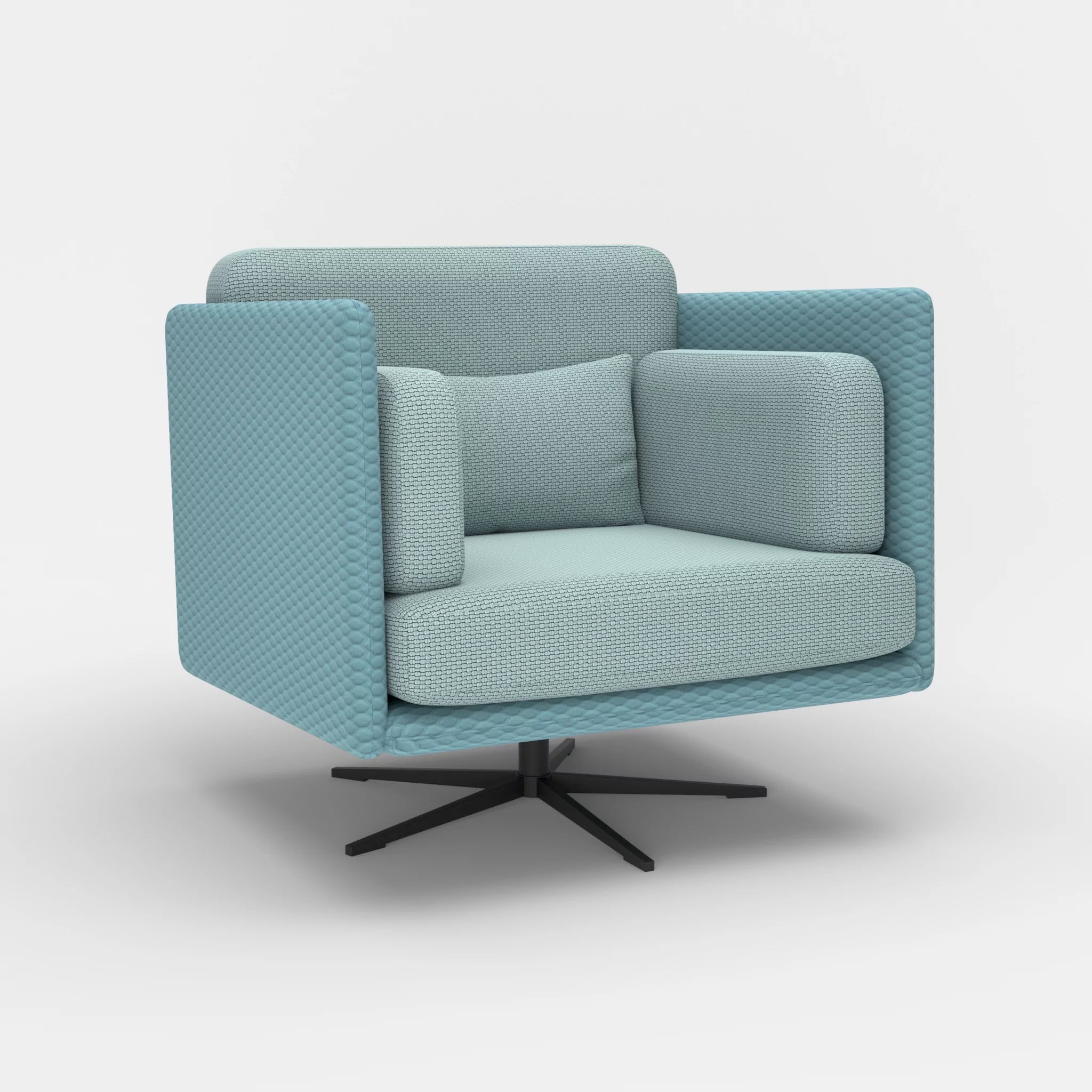 Loungesessel Egon spazio7004-nabucco6030 in Graublau und Hellblau von der Seite