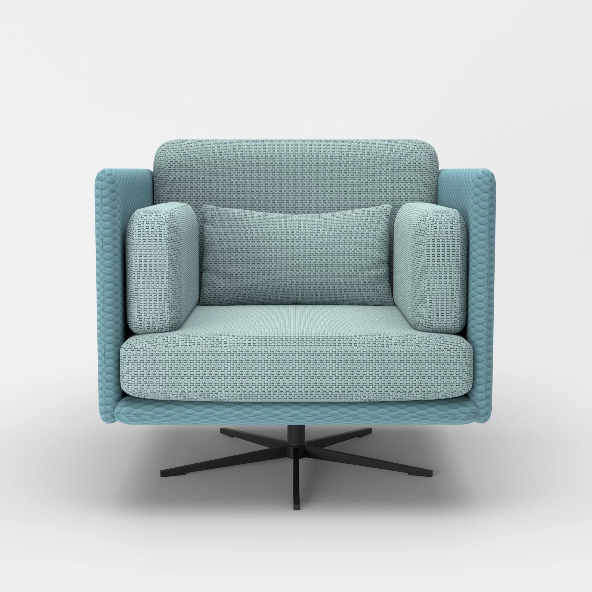 Loungesessel Egon spazio7004-nabucco6030 in Graublau und Hellblau von vorne