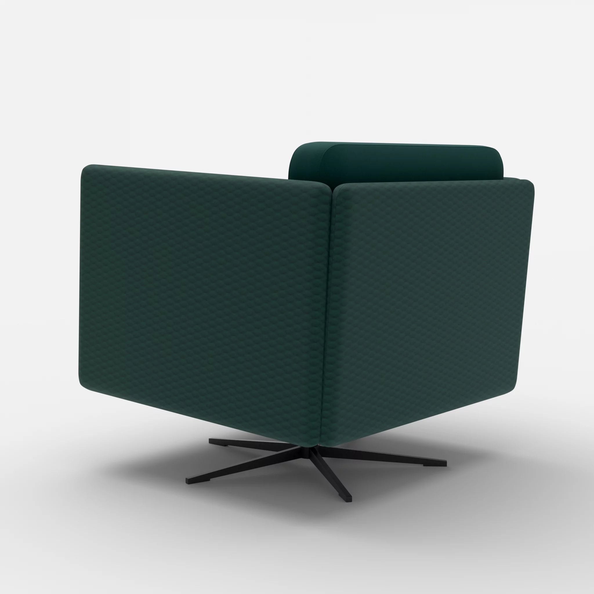 Loungesessel Egon spazio7033-dama0073 in Petrol und Petrol von hinten
