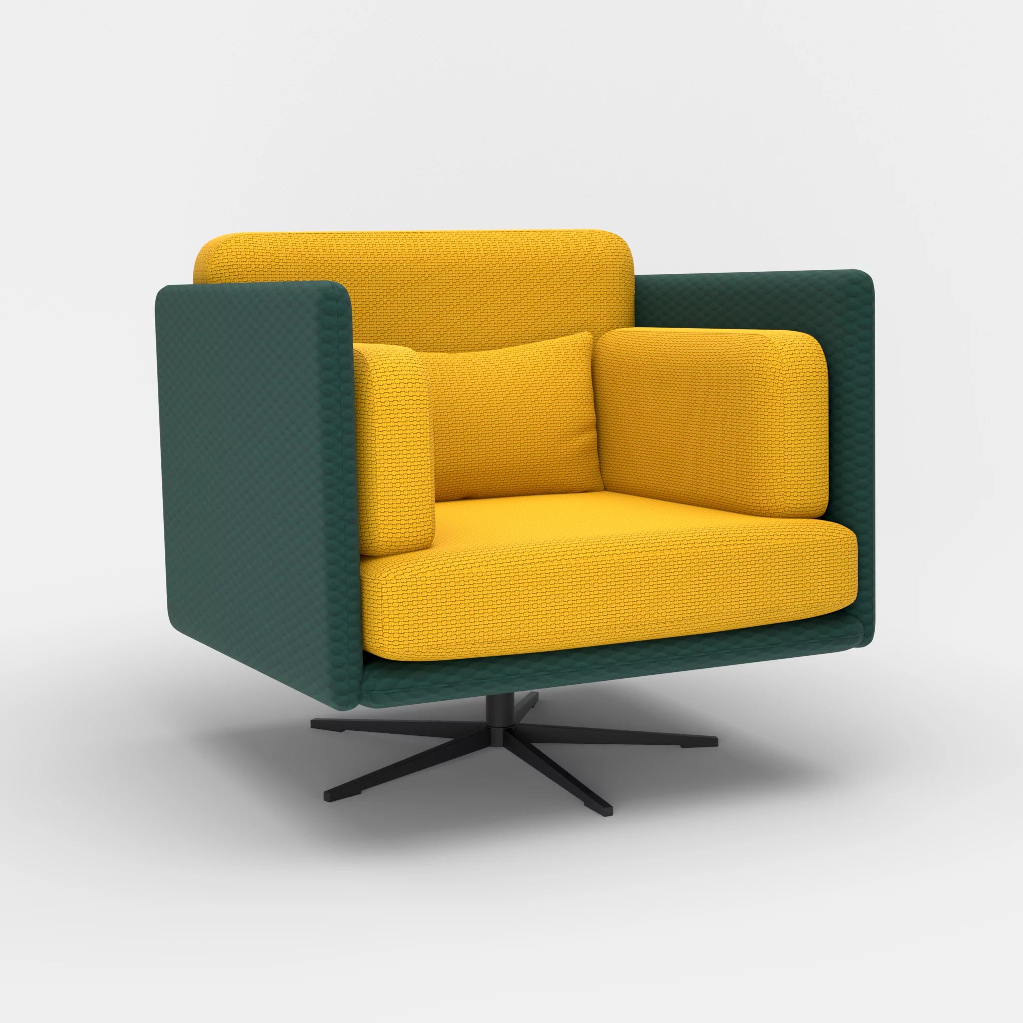 Loungesessel Egon spazio7033-nabucco3019 in Petrol und Curry von der Seite