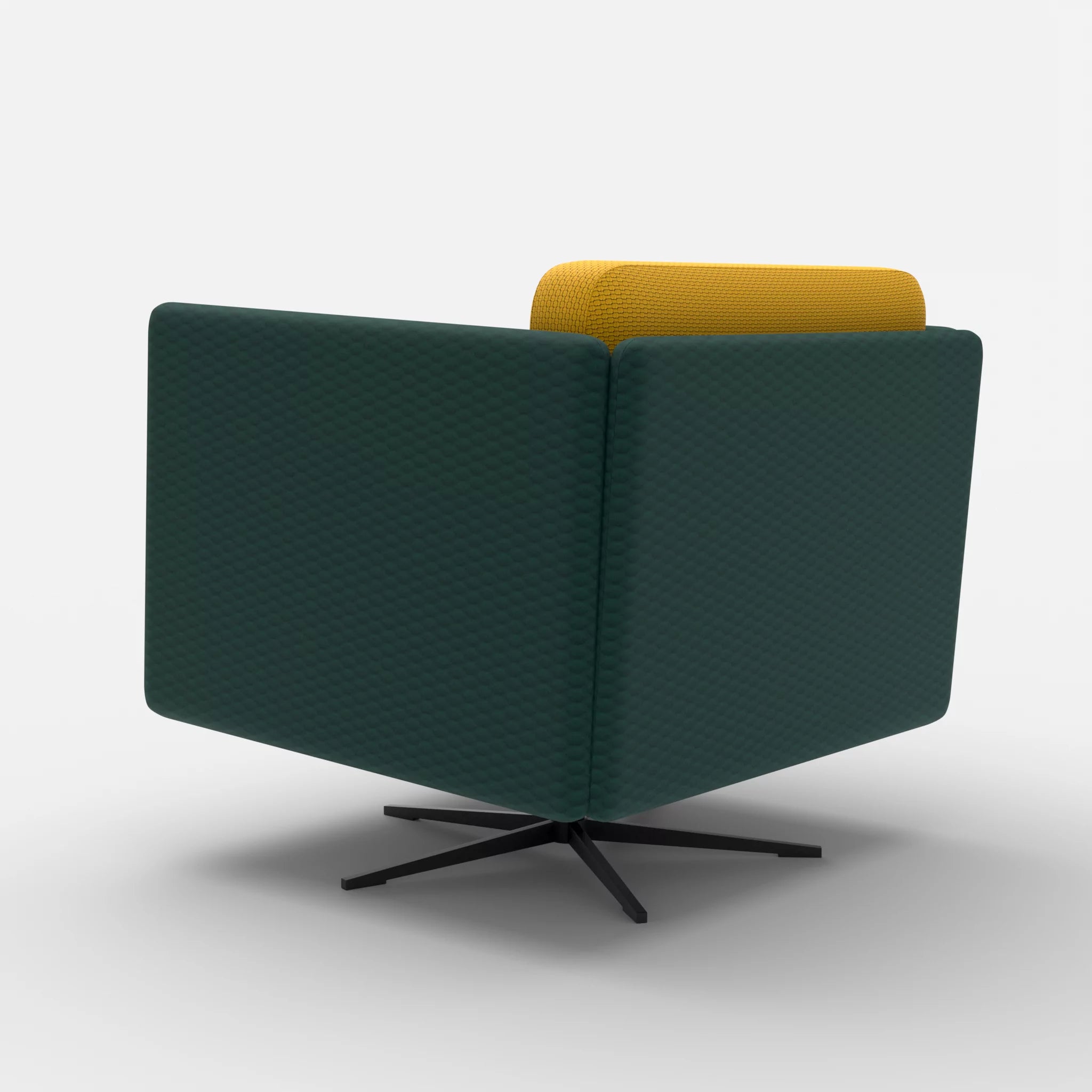 Loungesessel Egon spazio7033-nabucco3019 in Petrol und Curry von hinten