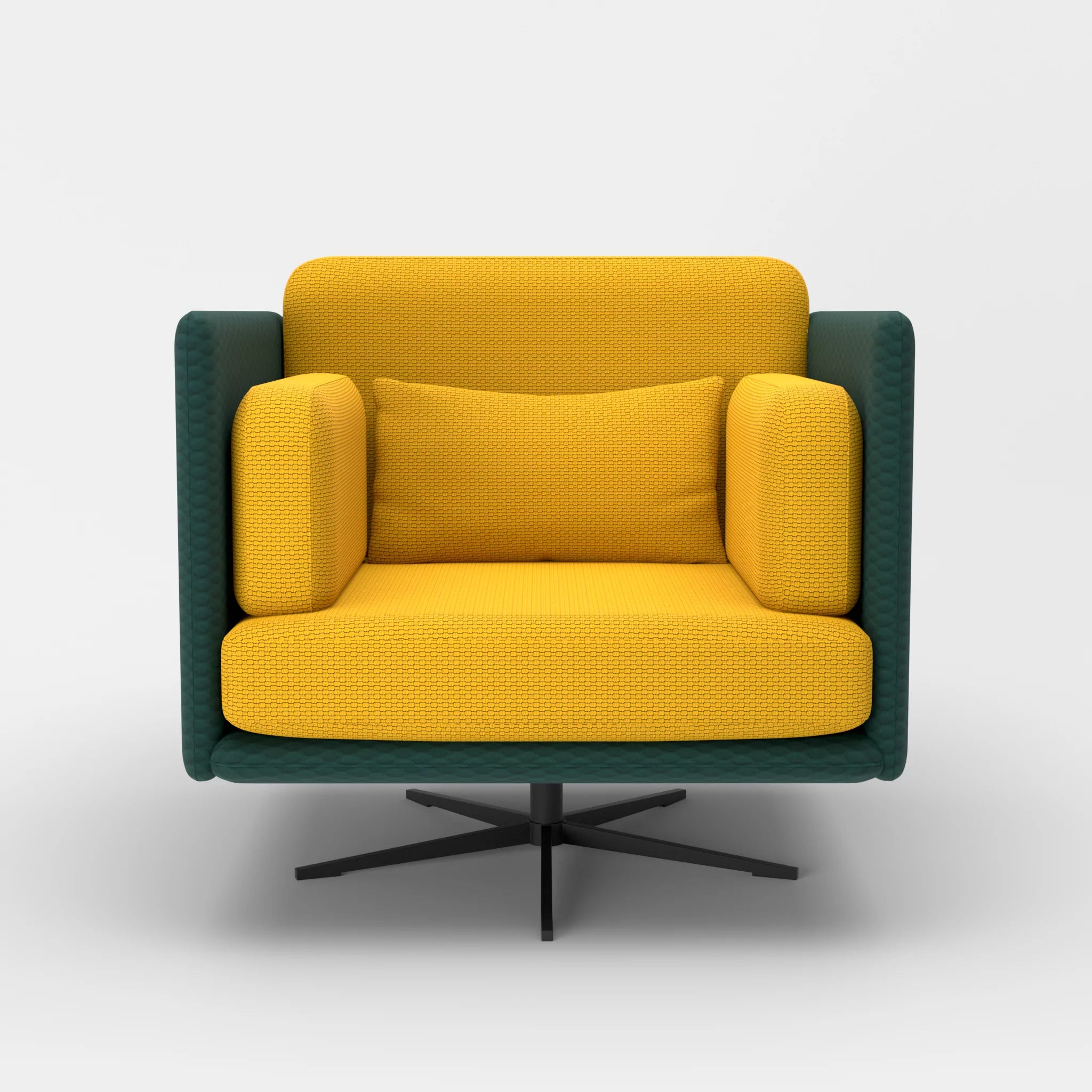 Loungesessel Egon spazio7033-nabucco3019 in Petrol und Curry von vorne