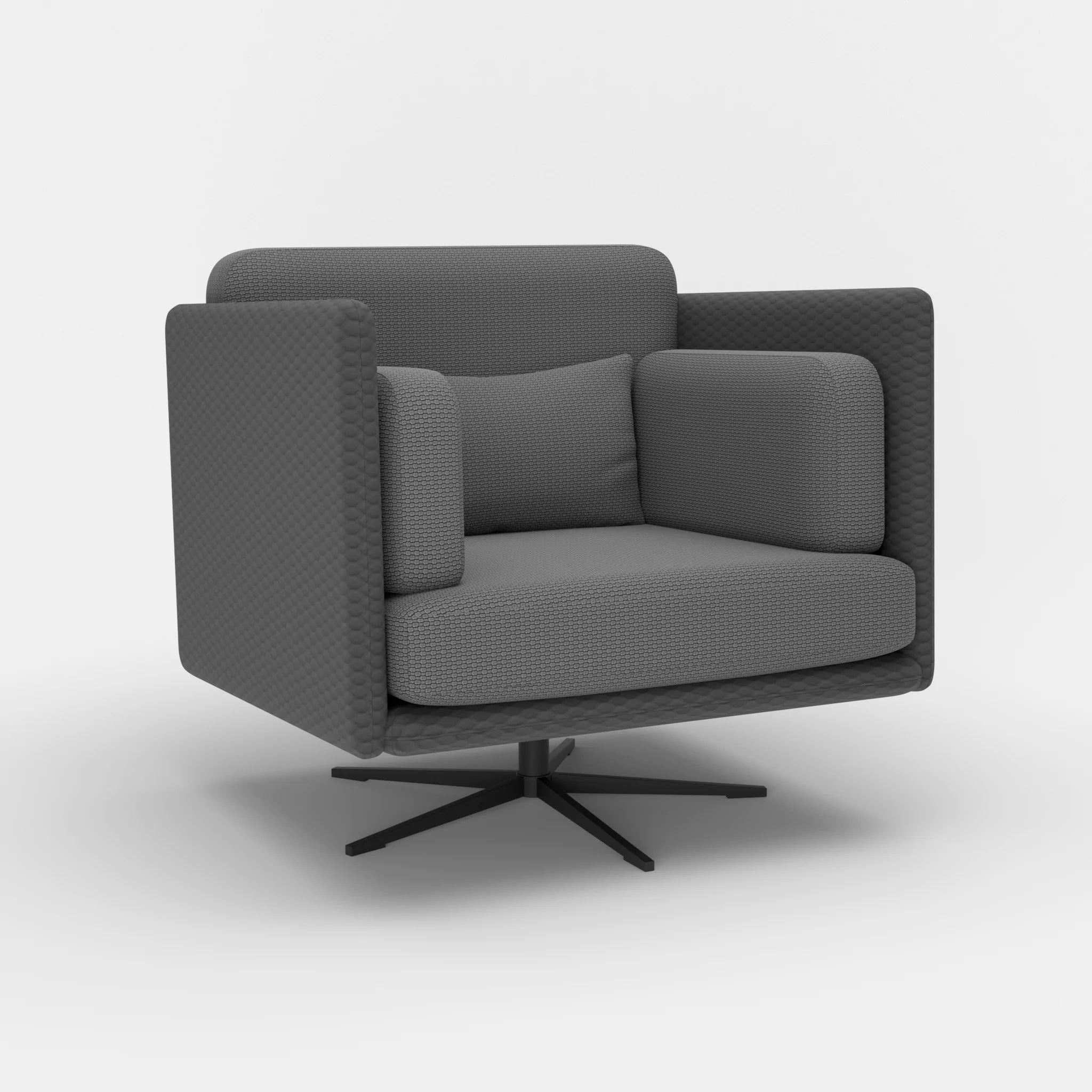 Loungesessel Egon spazio8017-nabucco8009 in Anthrazit und Dunkelgrau von der Seite
