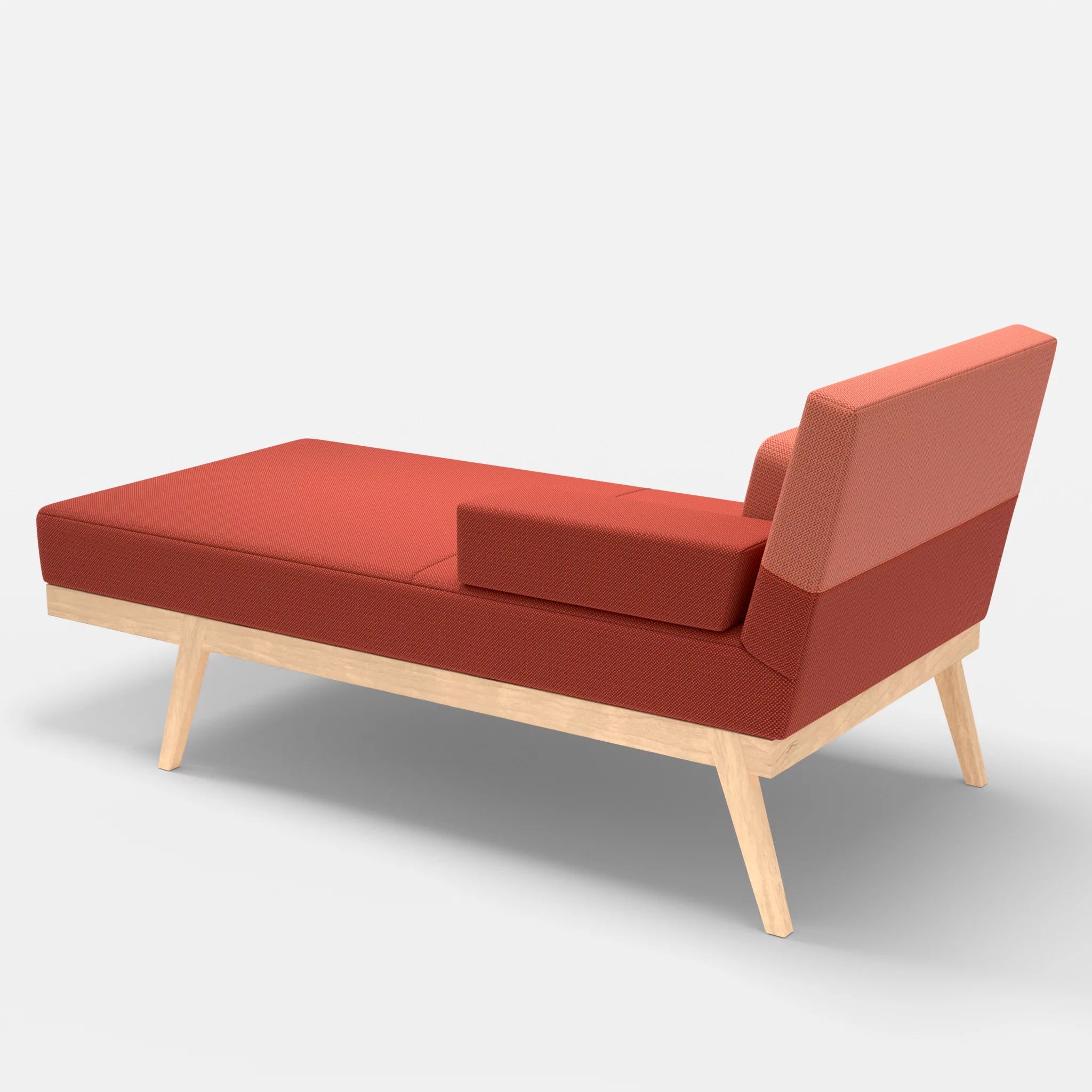 Récamiere Bauz credolampion-credograpefruit in Rot und Coral von hinten