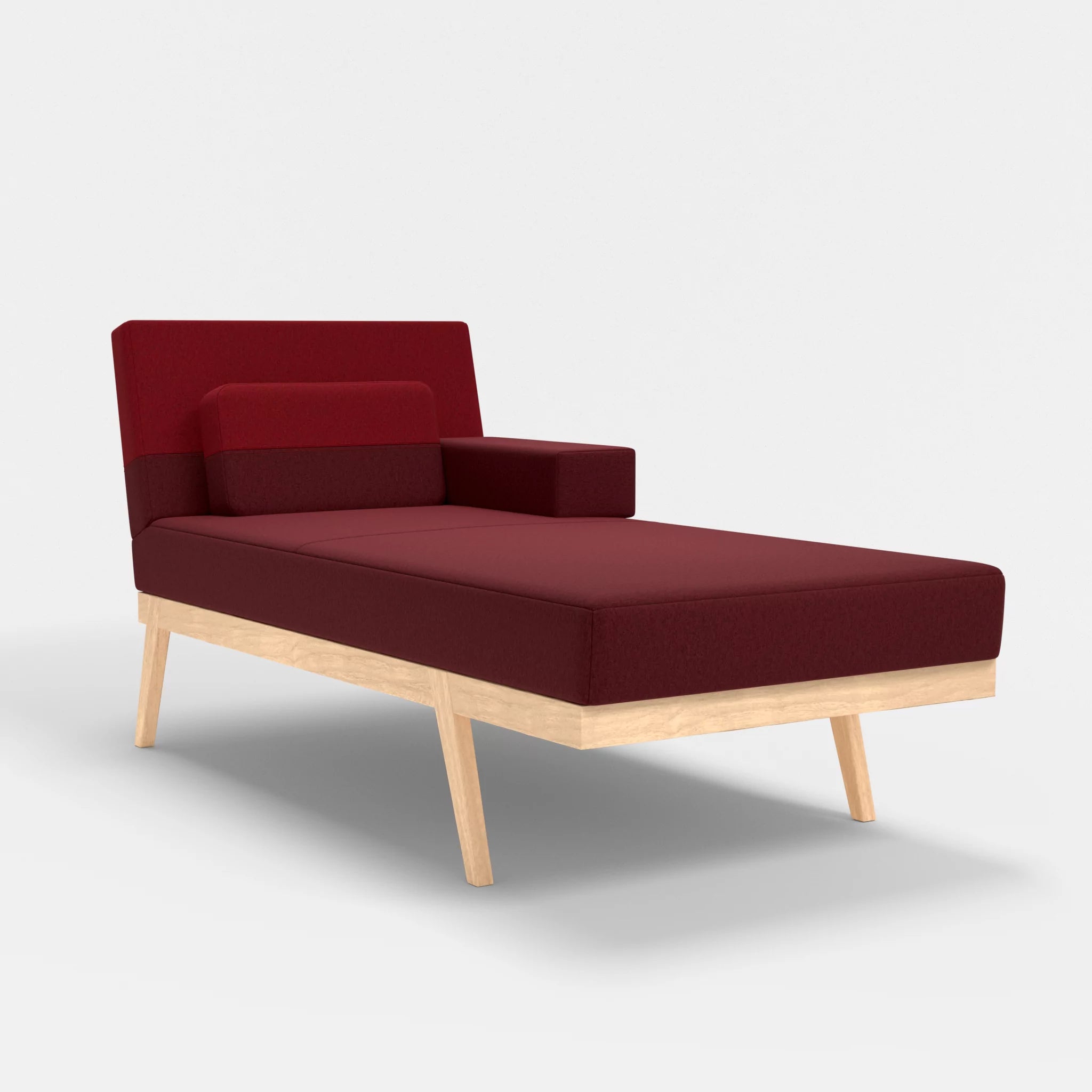 Récamiere Bauz dama0034-dama0053 in Bordeaux und Rot von vorne