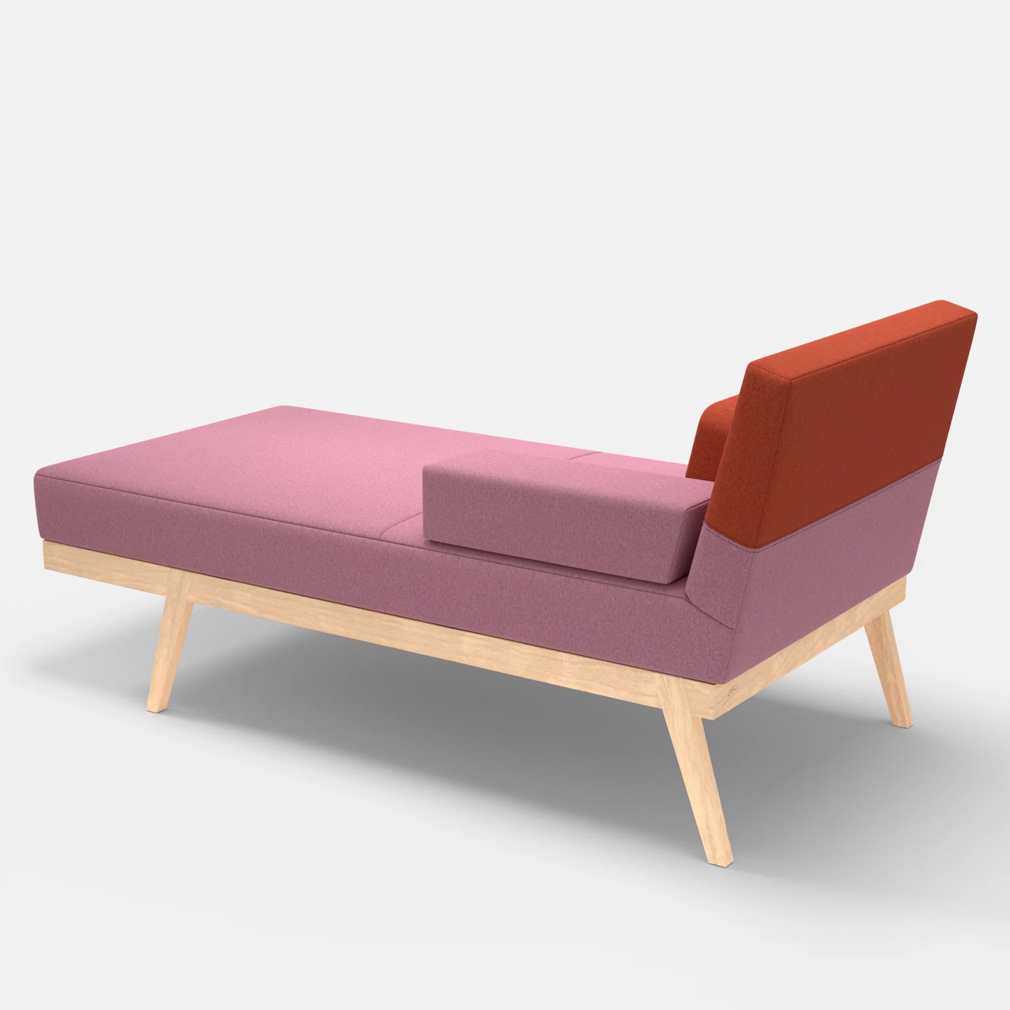 Récamiere Bauz dama0084-dama0062 in Rosa und Orange von hinten