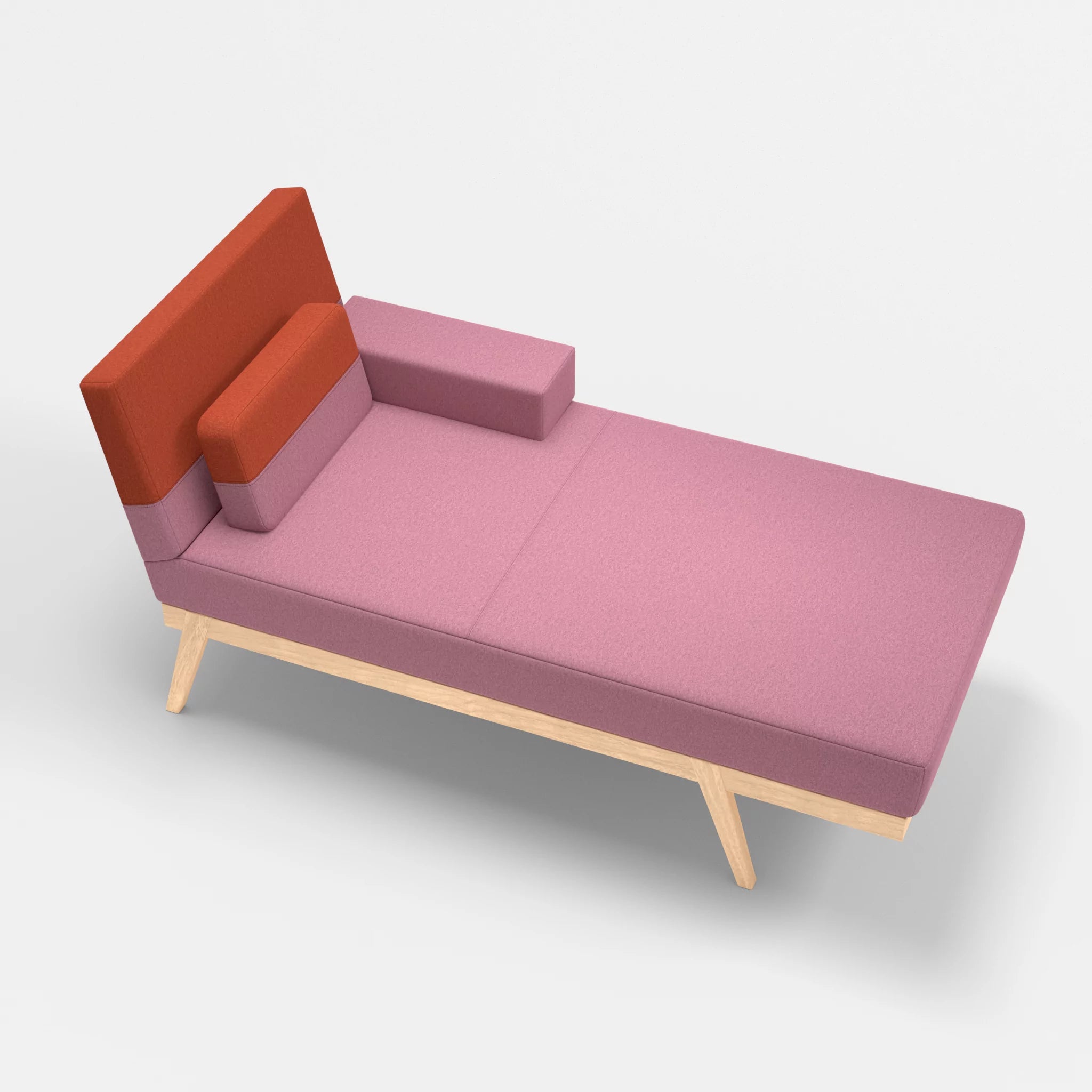 Récamiere Bauz dama0084-dama0062 in Rosa und Orange von oben