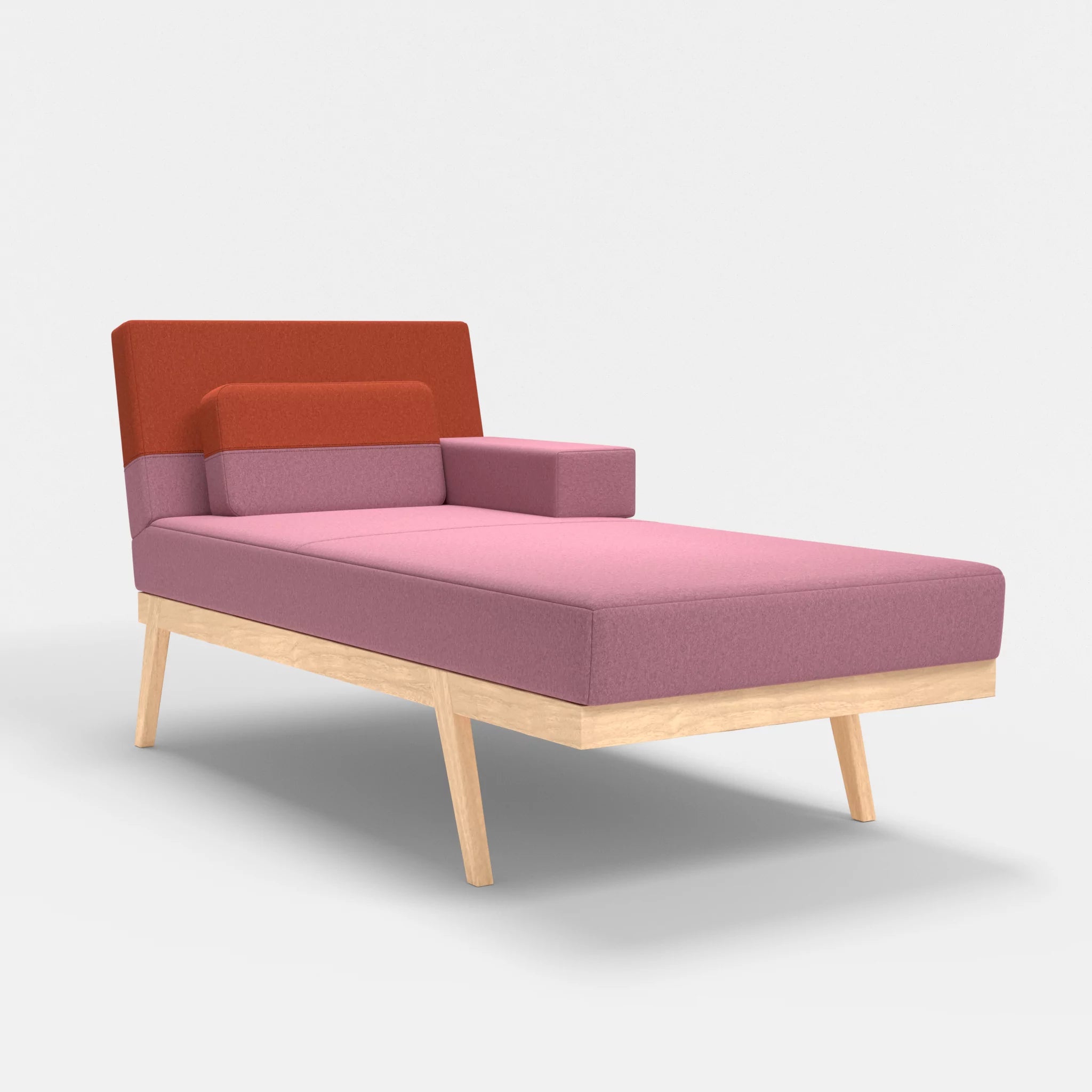 Récamiere Bauz dama0084-dama0062 in Rosa und Orange von vorne