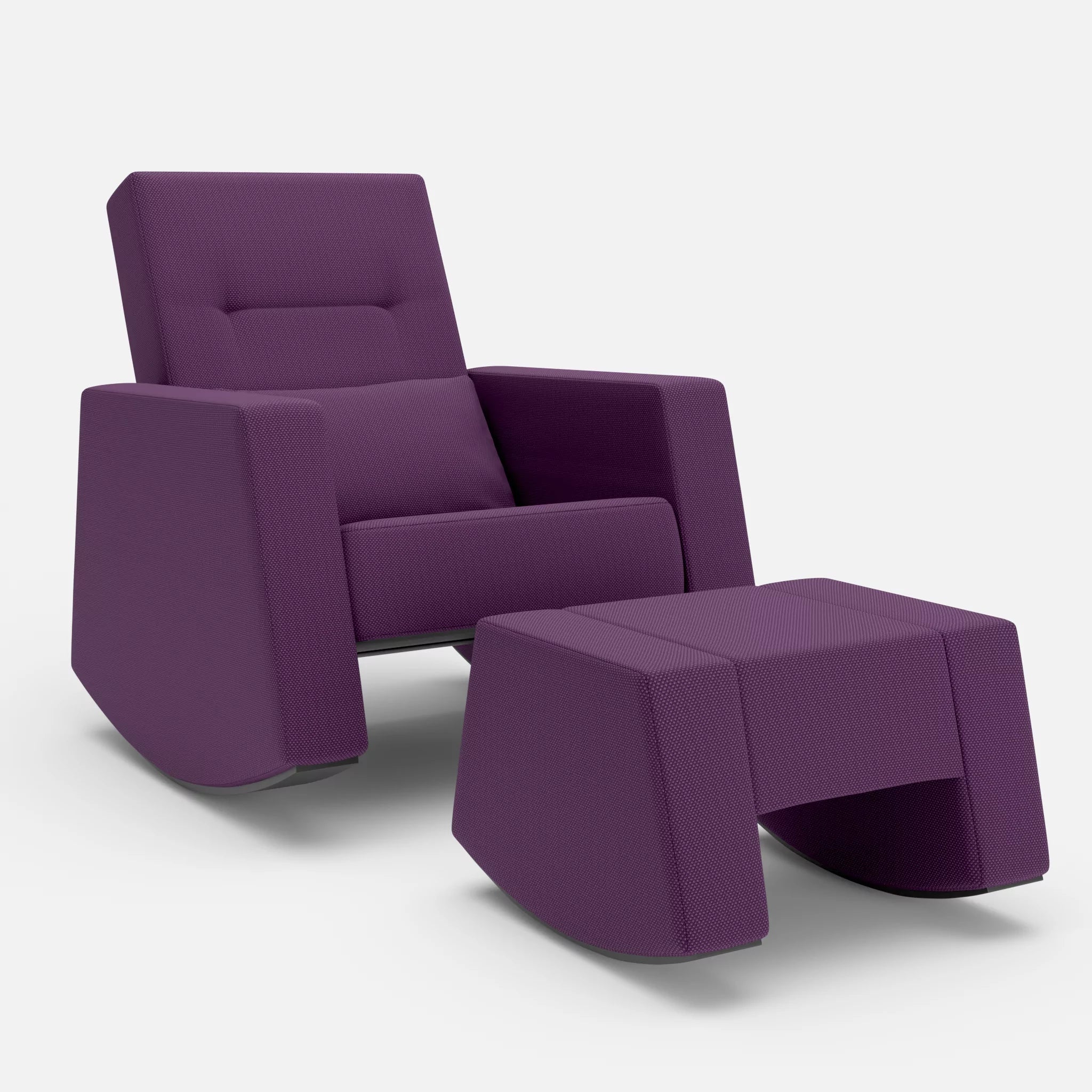 Schaukelsessel Softrocker mit Schaukelhocker novumprune in Violett von vorne